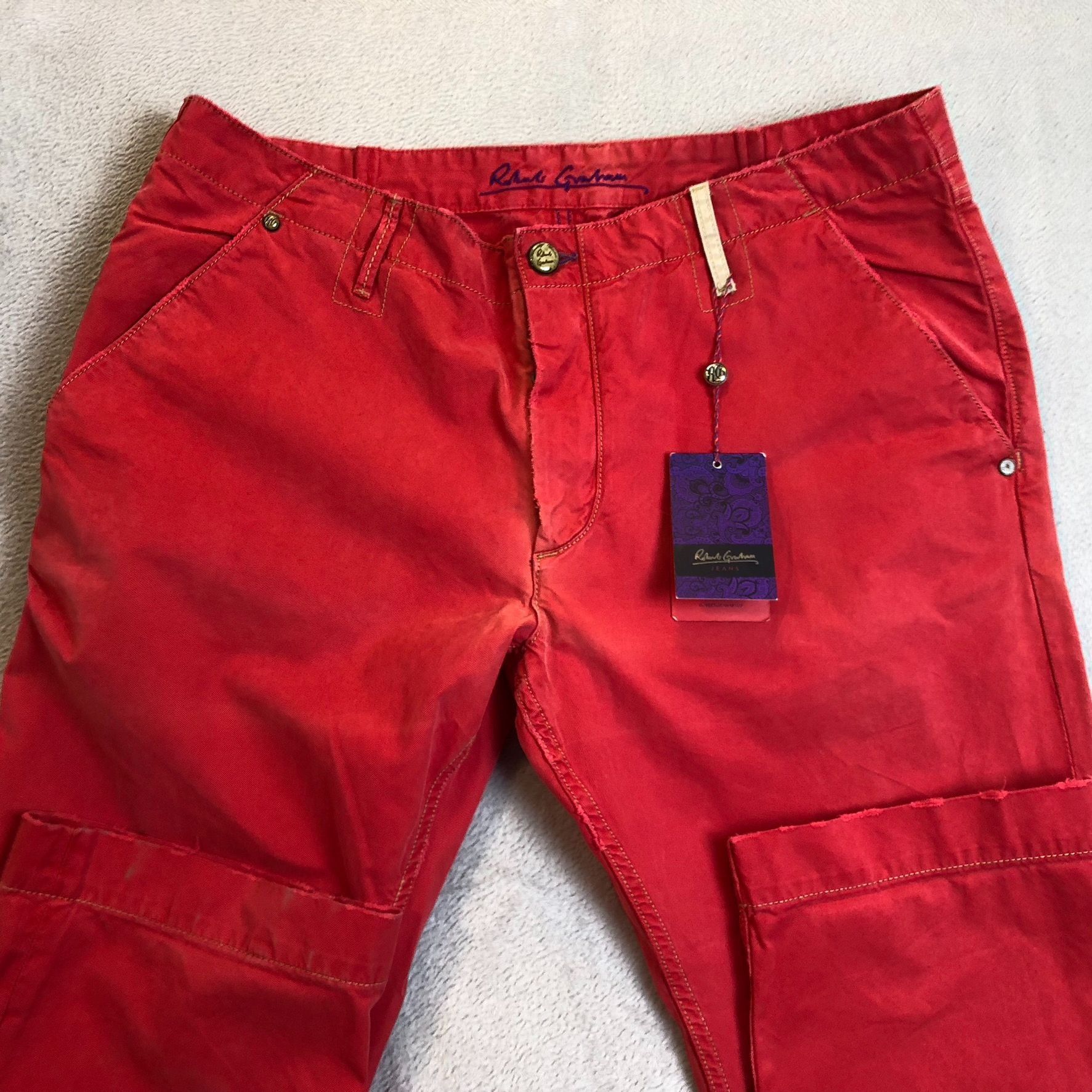 Robert Graham Robert Graham Mens Pants 40x35 Red Slim Fit Jeano Style Cott Size US 40 / EU 56 - 15 Thumbnail