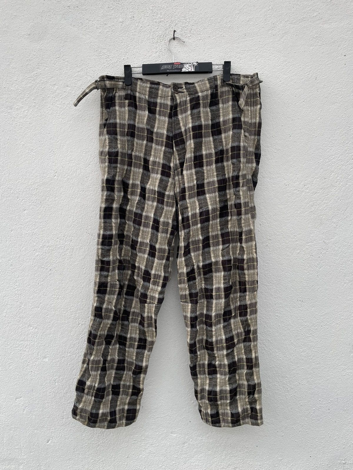 If Six Was Nine × Kenzo Kenzo Homme Checked Long Zipper Back Side Pants Size US 38 / EU 54 - 2 Thumbnail