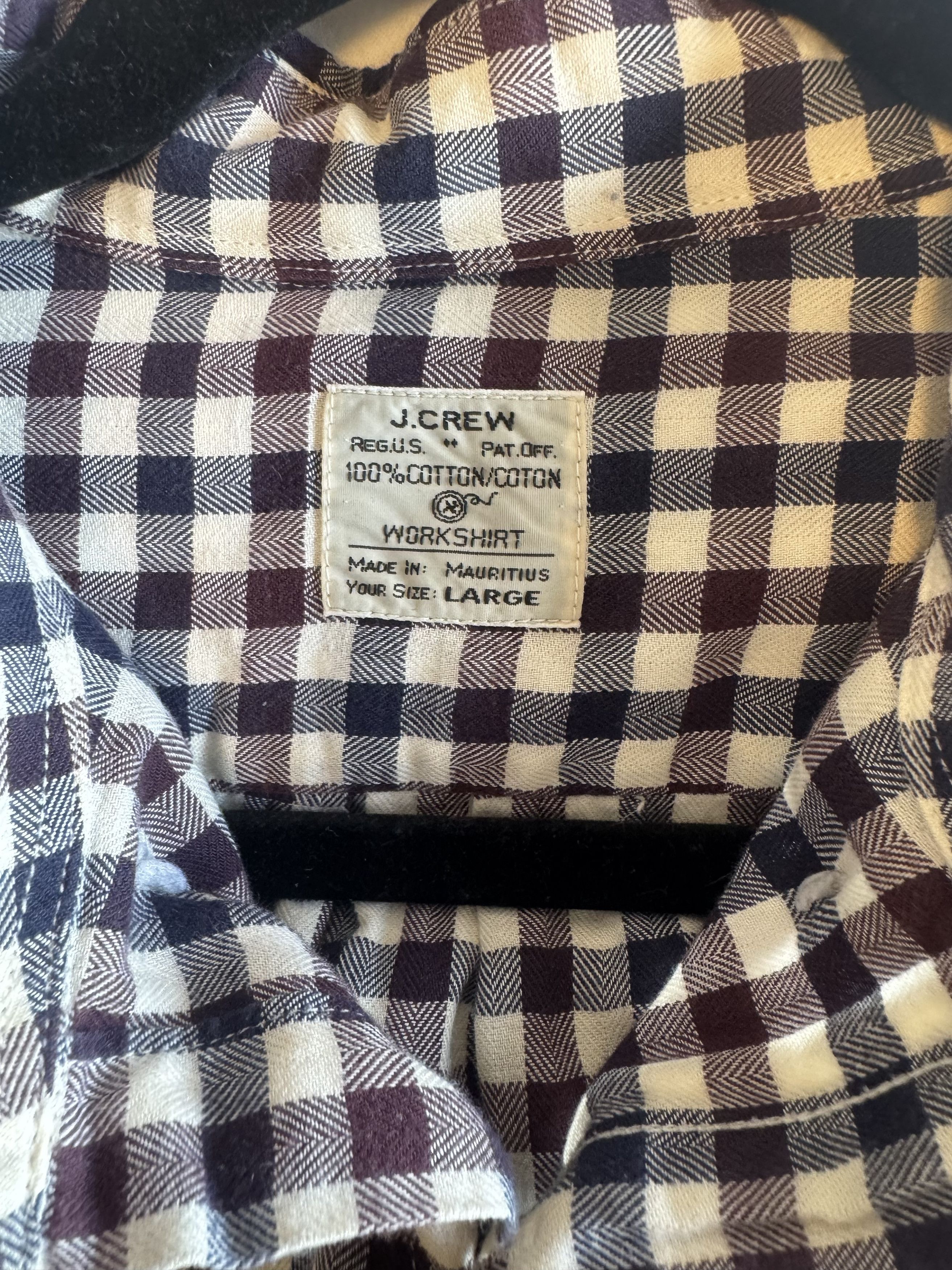 J.Crew J.Crew Cotton Gingham Workshirt Navy Burgundy Check Large Size US L / EU 52-54 / 3 - 2 Thumbnail