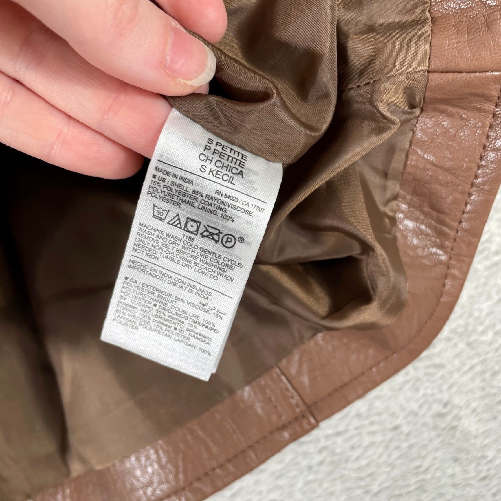Old Navy Old Navy Moto Jacket Womens PS Small Brown Faux Leather Belted Biker Jacket Size S / US 4 / IT 40 - 6 Thumbnail