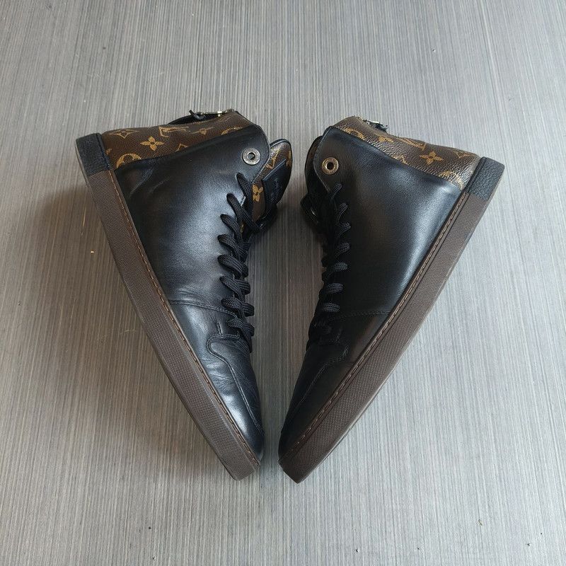 Louis Vuitton Louis Vuitton Black High-Top Leather Sneakers - Size US 8.5 / EU 41-42 - 8 Thumbnail