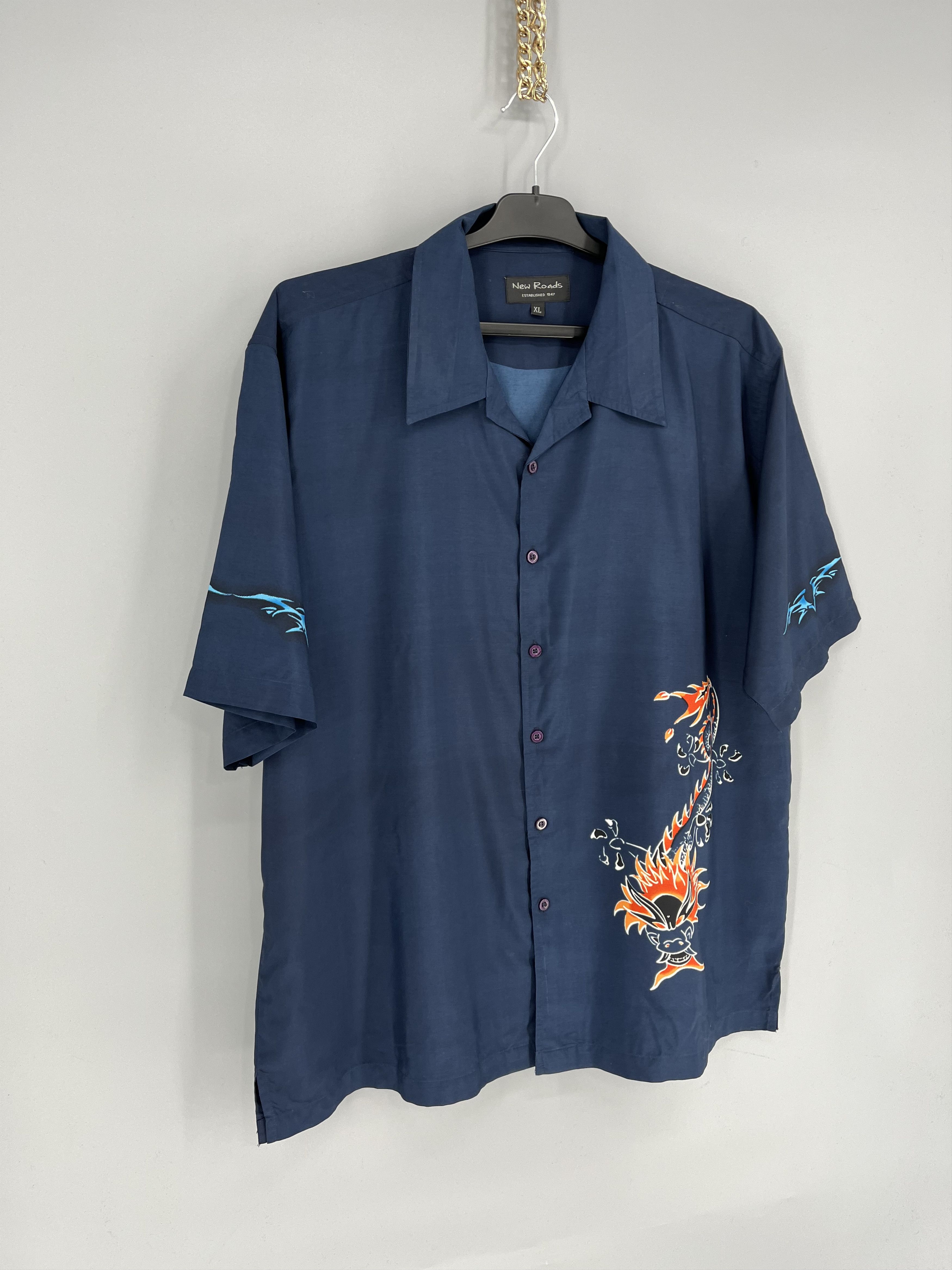Vintage Vintage 90s Japanese Dragon Crazy Hawaiian Shirt Size US XL / EU 56 / 4 - 2 Thumbnail