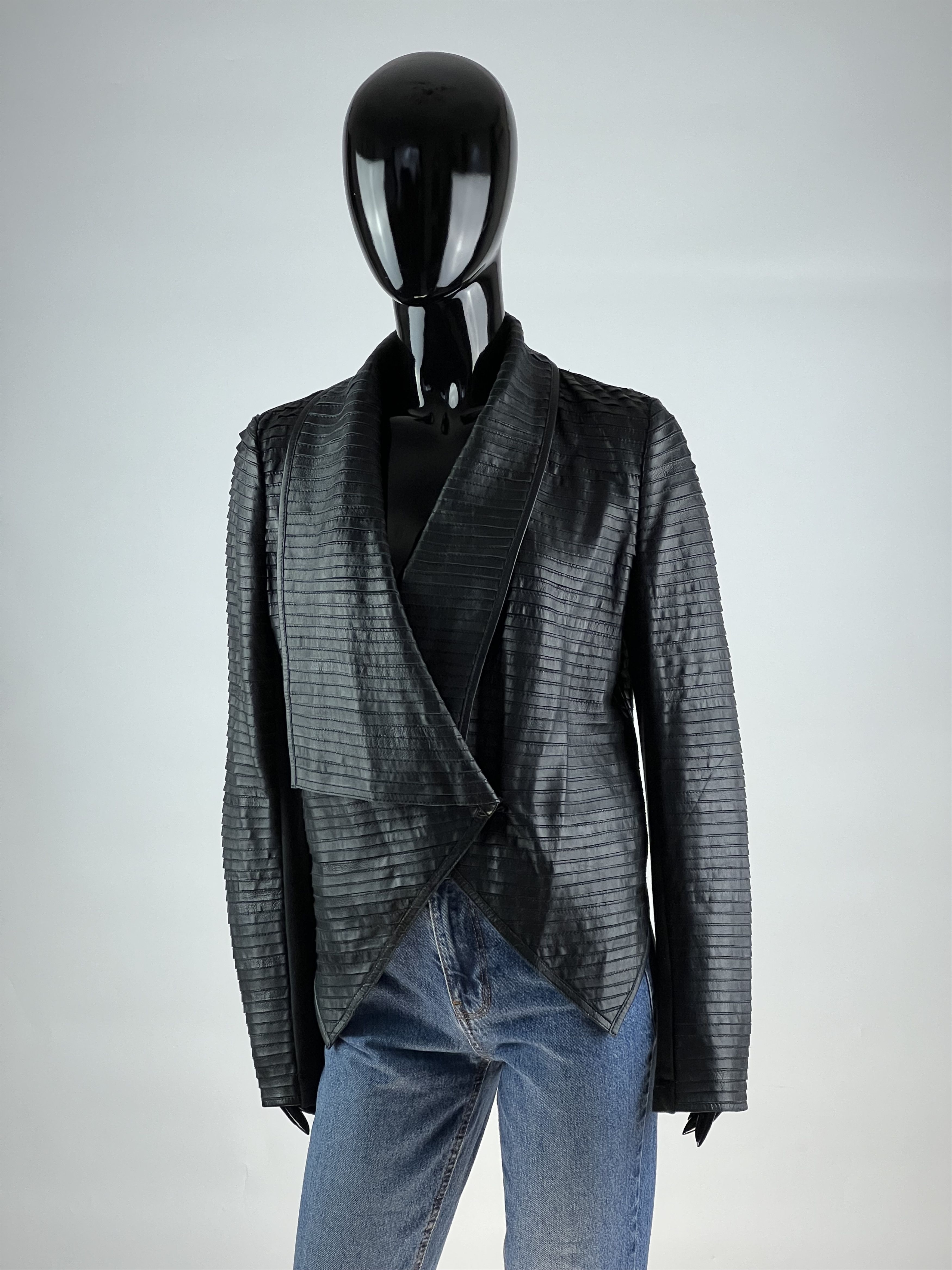 Designer Freaky Nation Women's Asimmetrical Leather Jacket Size M Size M / US 6-8 / IT 42-44 - 3 Thumbnail