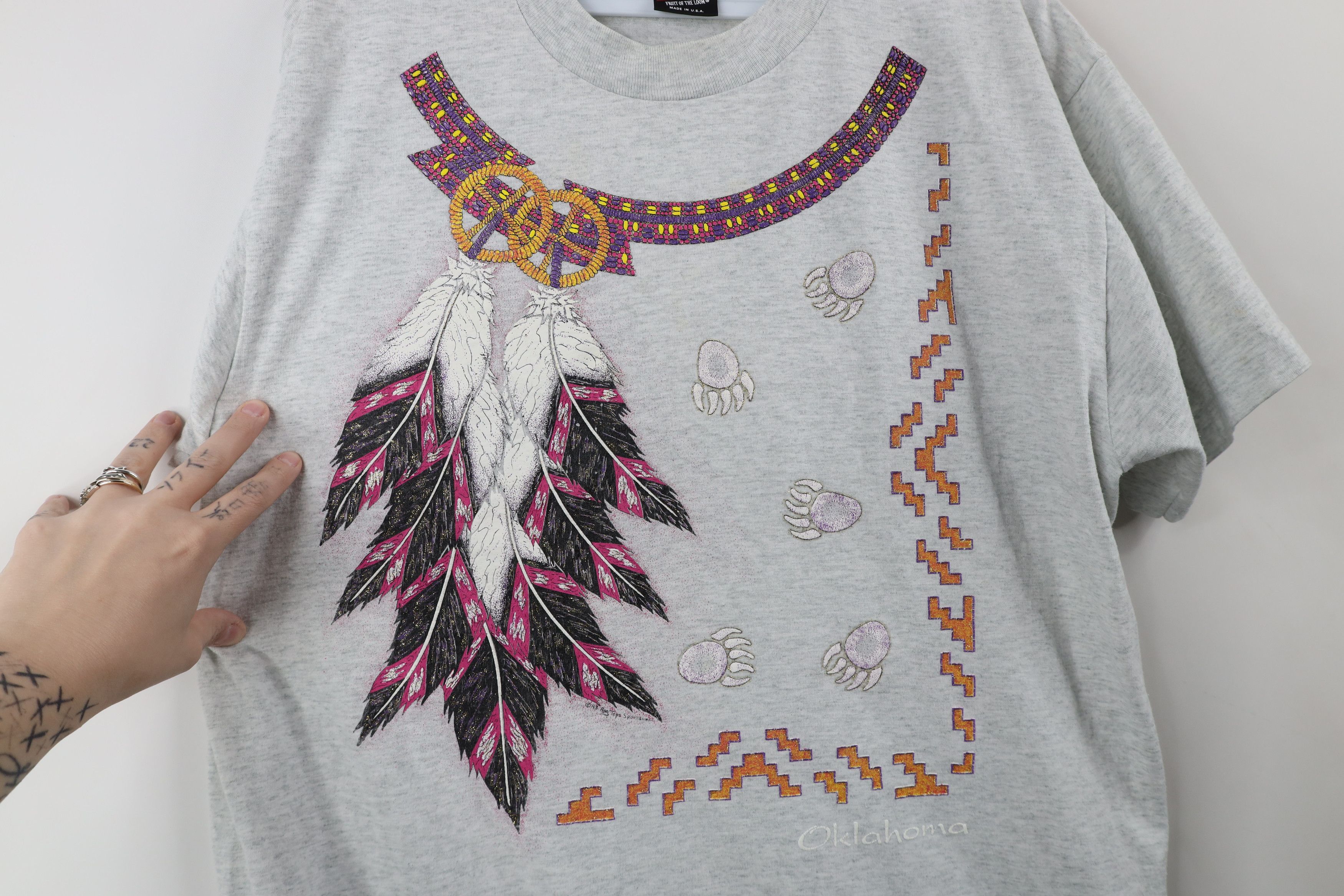 Vintage Vintage 90s Streetwear Oklahoma Beads Southwestern T-Shirt Size M / US 6-8 / IT 42-44 - 4 Thumbnail