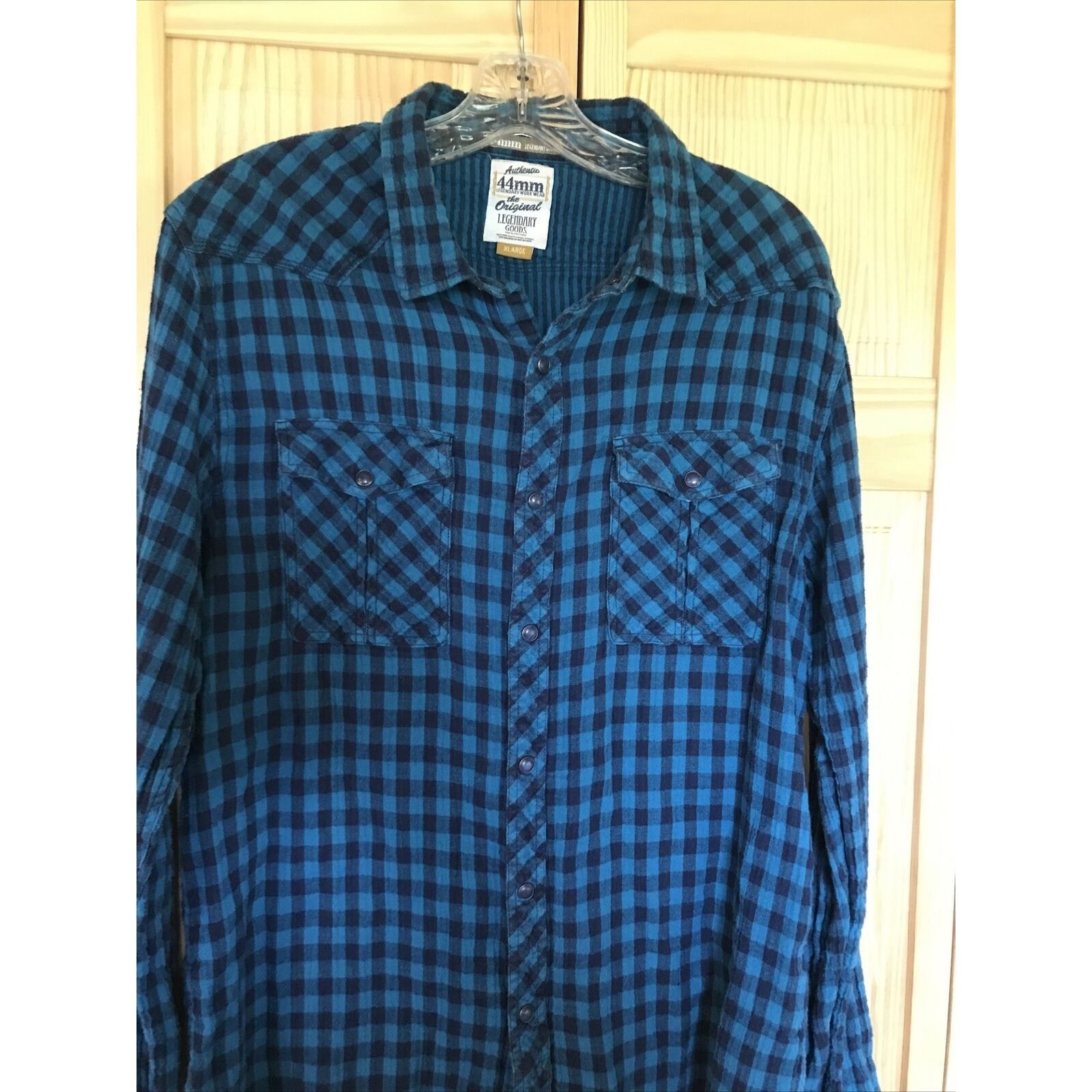 Other 44mm Legendary Work Wear Mens XL Blue Plaid Pearl Snap Shirt Size US XL / EU 56 / 4 - 12 Thumbnail
