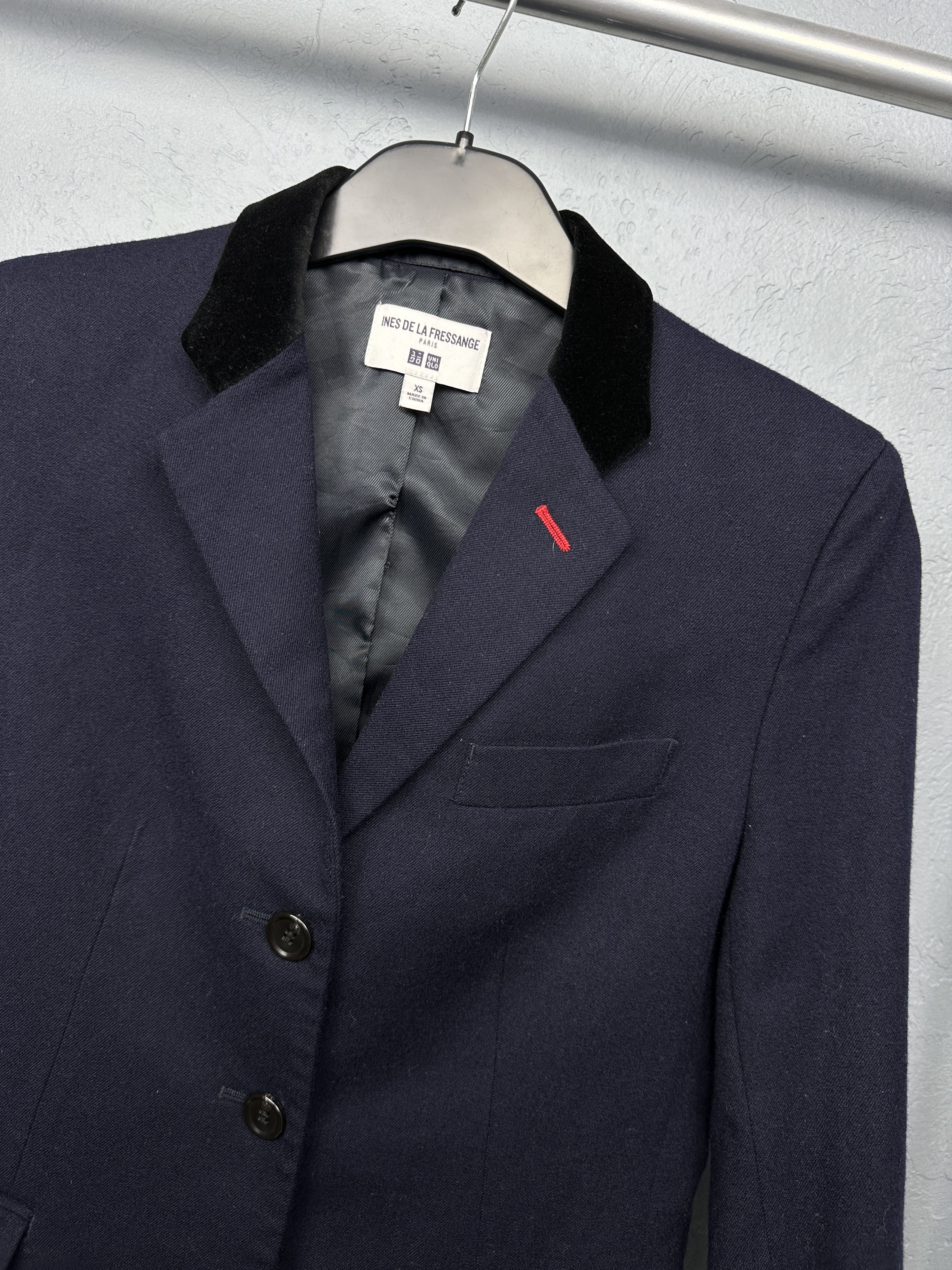 Uniqlo Ines de la Fressange x Uniqlo Womens Wool Blazer Jacket Size XS / US 0-2 / IT 36-38 - 2 Thumbnail
