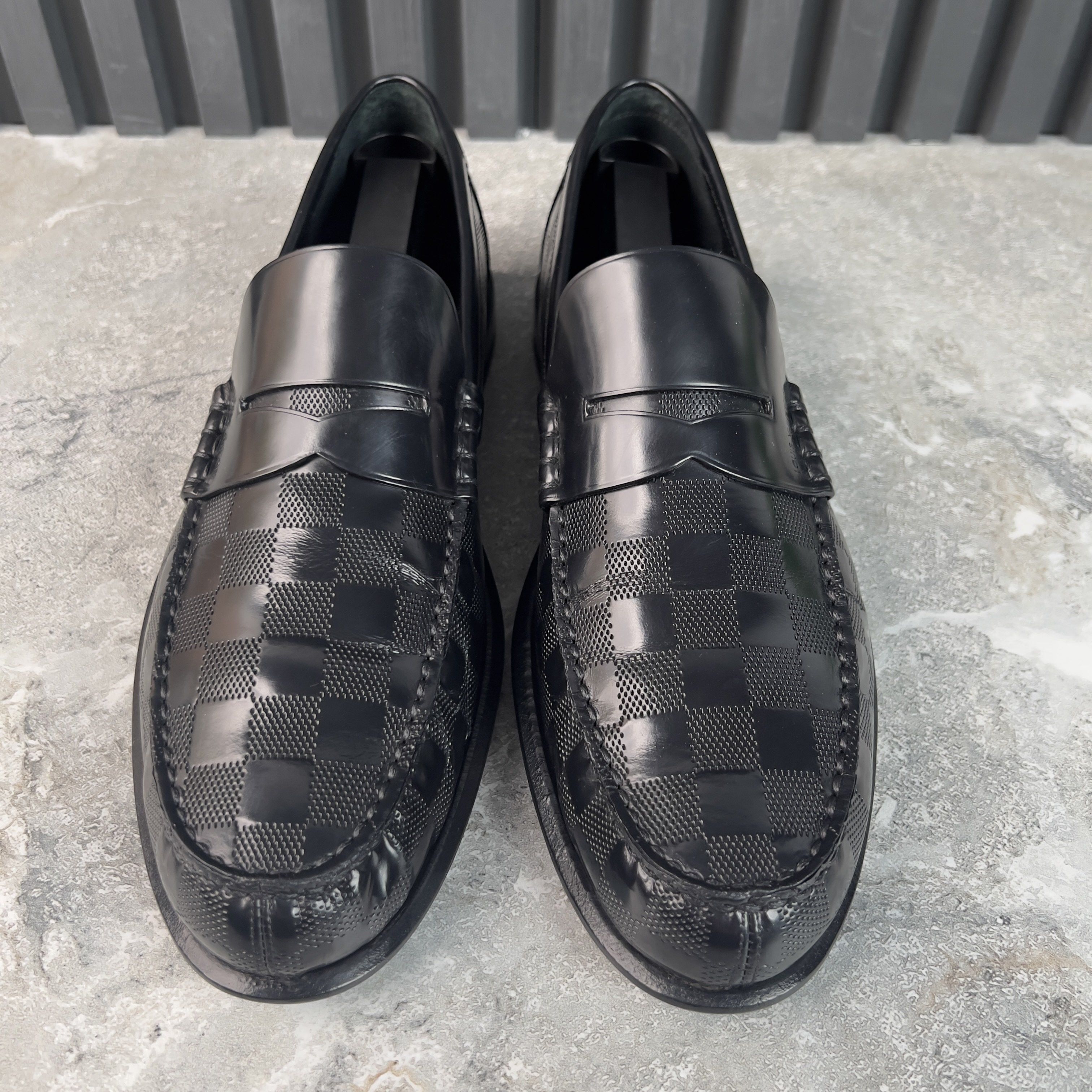 Louis Vuitton Graduation Loafers Penny Damier Infini Black Leather Size US 9 / EU 42 - 3 Thumbnail