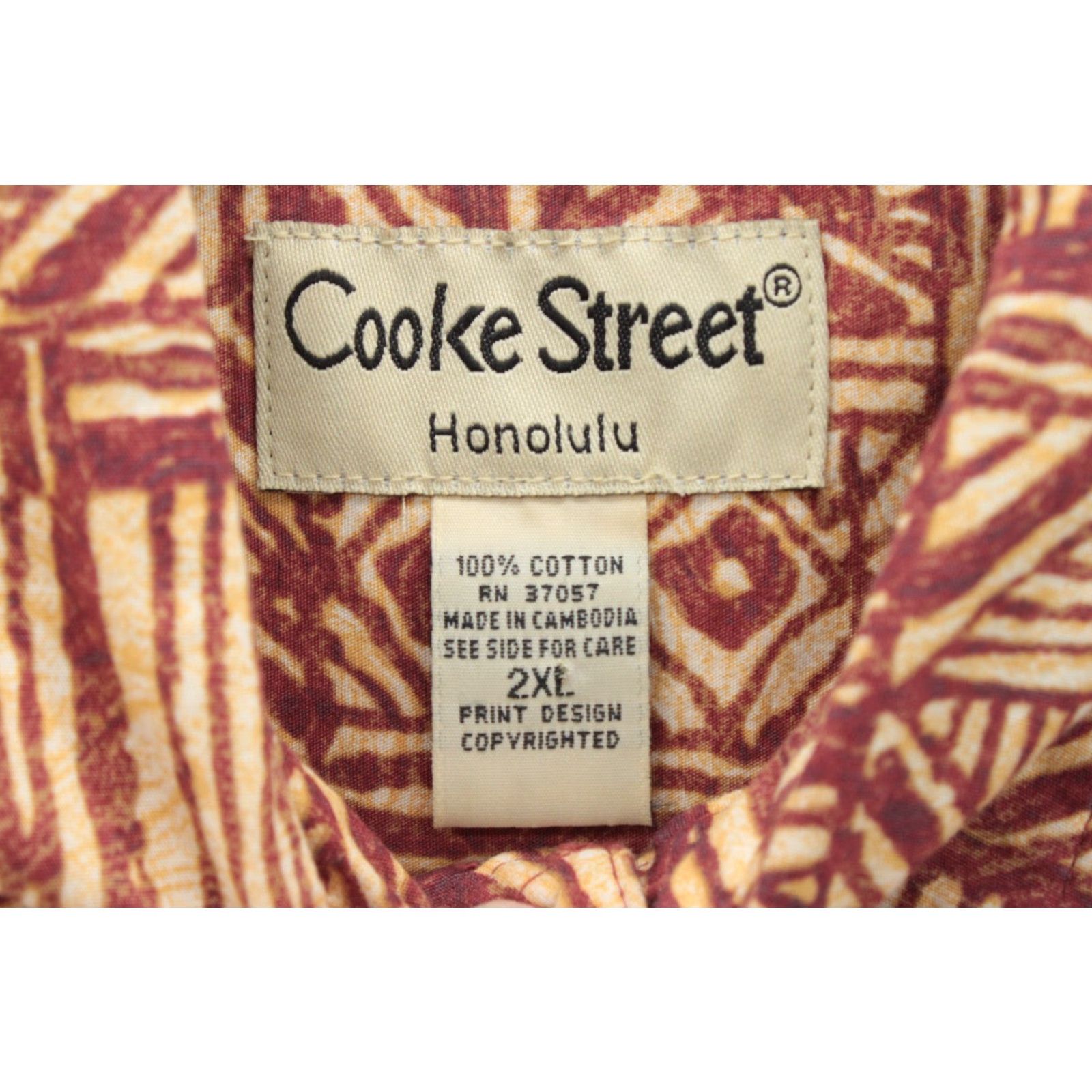 ALOHAS VINTAGE Cooke Street Honolulu Hawaiian Shirt Mens 2XL Brown Aloha Luau Vacation Button-Up Short Sleeve Collared Beach Tropical Luau 90s Mens Size US XXL / EU 58 / 5 - 6 Thumbnail