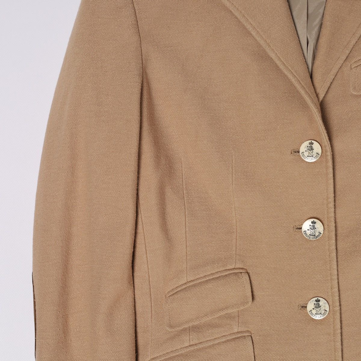 Ralph Lauren Ralph Lauren Beige Cotton Blazer Jacket Elbow Patch Size M / US 6-8 / IT 42-44 - 7 Thumbnail