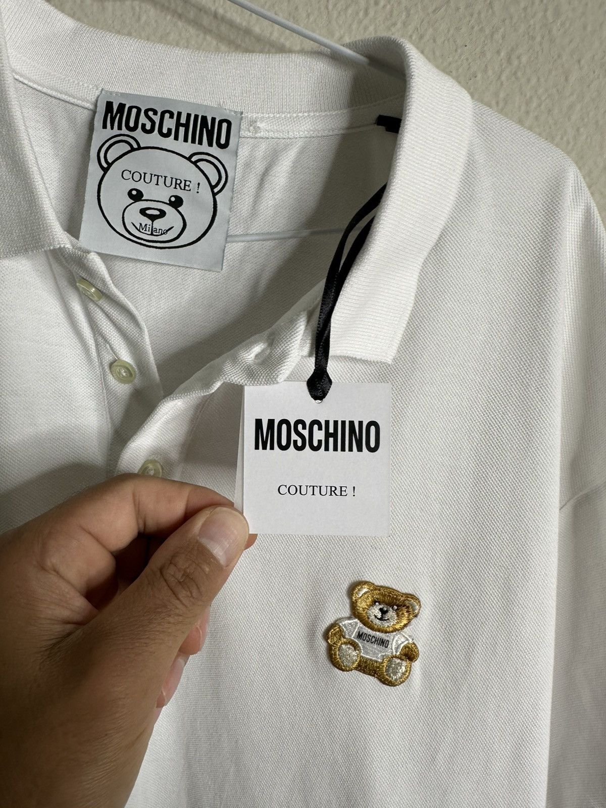 Moschino Moschino Couture Milano Teddy Bear Logo Polo Shirt Size US L / EU 52-54 / 3 - 6 Thumbnail