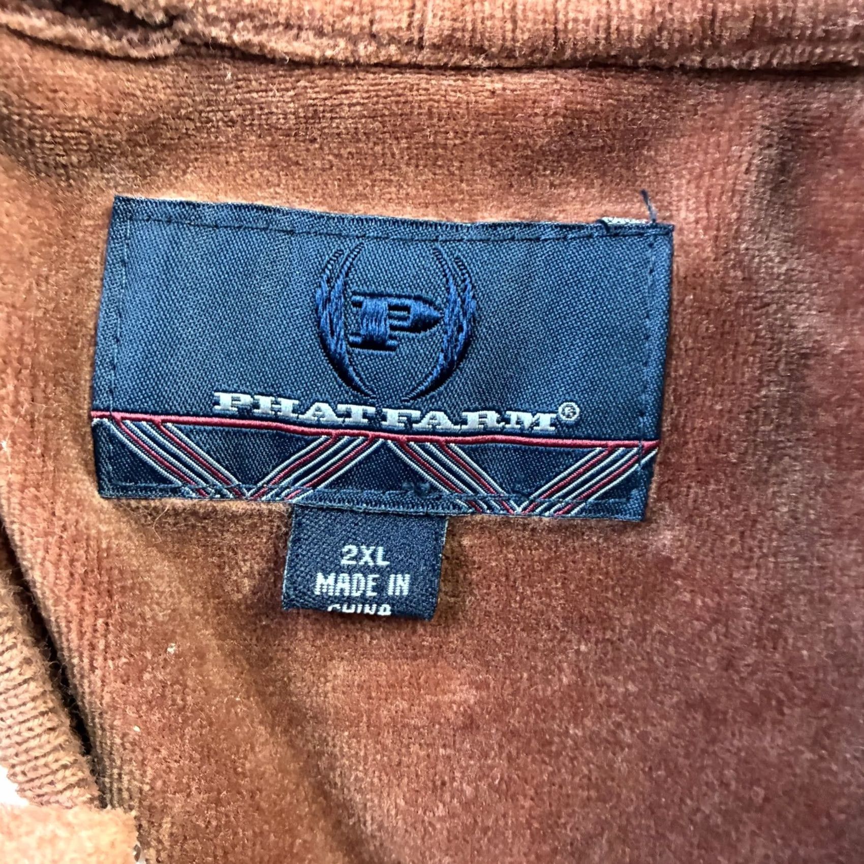Phat Farm VINTAGE Phat Farm Jacket Mens 2XL Brown Velour Full Zip Bomber Y2K Baggy Jacket Size US XXL / EU 58 / 5 - 7 Thumbnail
