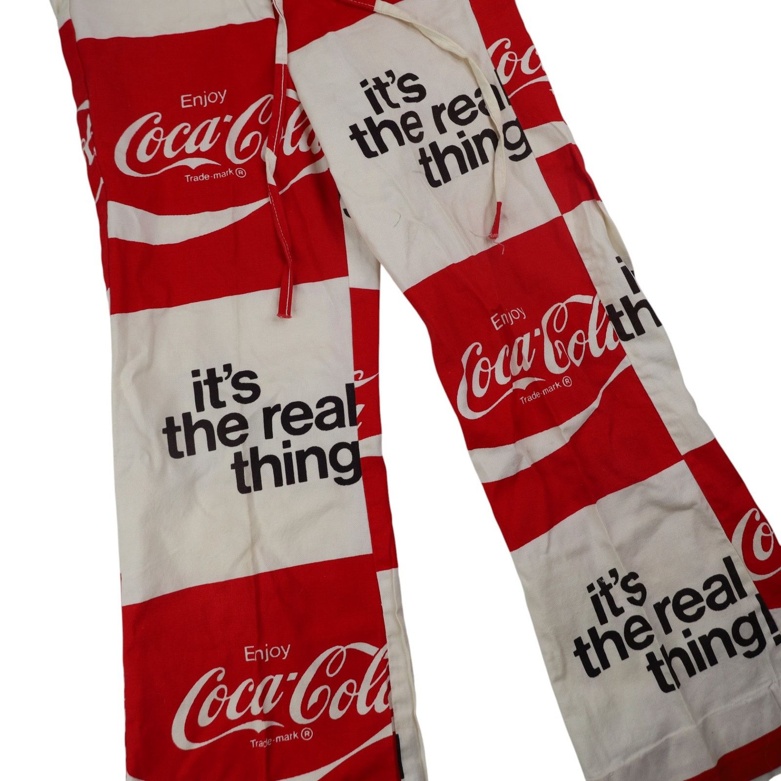 Coca Cola × Vintage VTG Coca Cola All Over Print Draw String Bell Bottom Pants Size 27" / US 4 / IT 40 - 3 Thumbnail