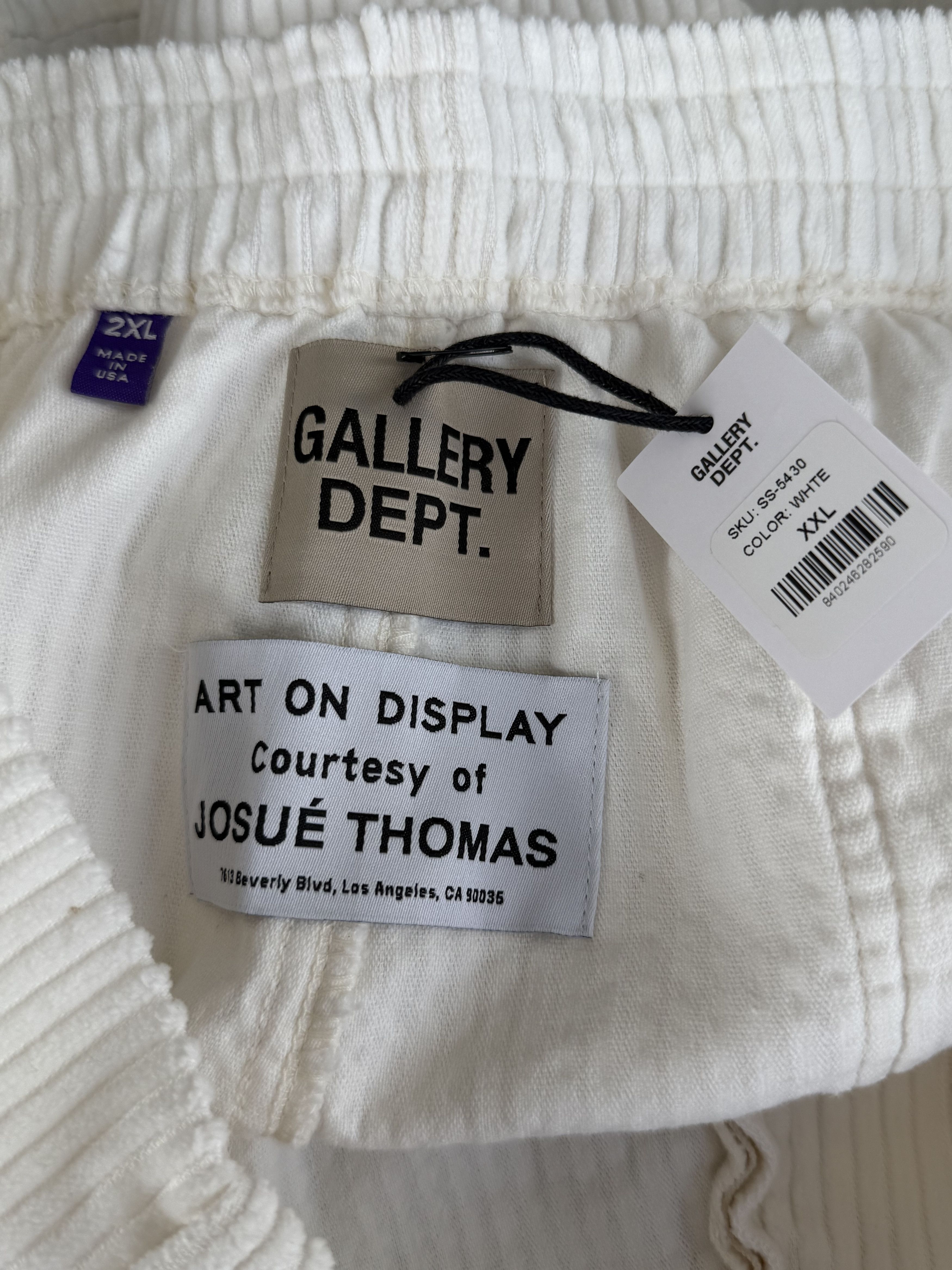 Gallery Dept. White & Blue Corduroy Embroidered Logo Surf Shorts Size US 38 / EU 54 - 3 Thumbnail