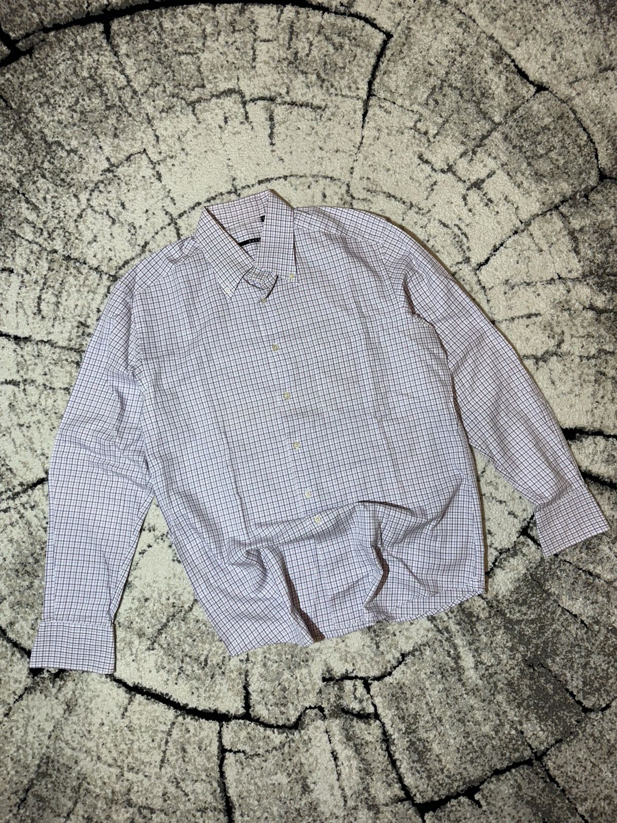 Designer × Japanese Brand × Vintage Xacus Button Shirt Madi Italy Men’s XLarge Check Collar Size US XL / EU 56 / 4 - 1 Thumbnail