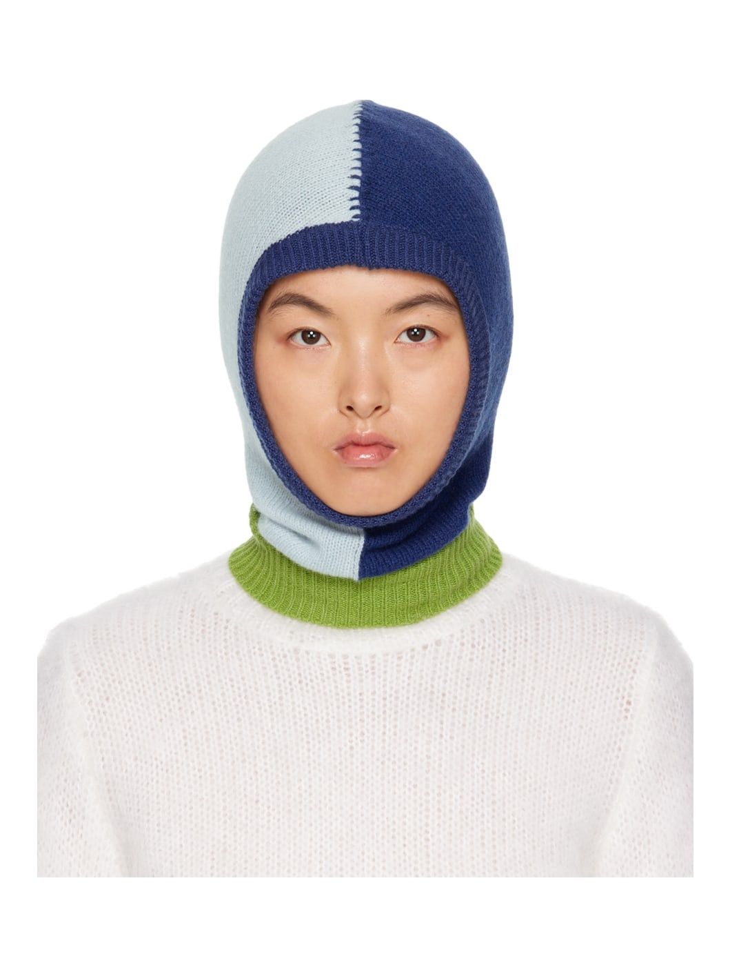 o1w1db10125 Size:OS/Colorblock Balaclava in Blue/Green