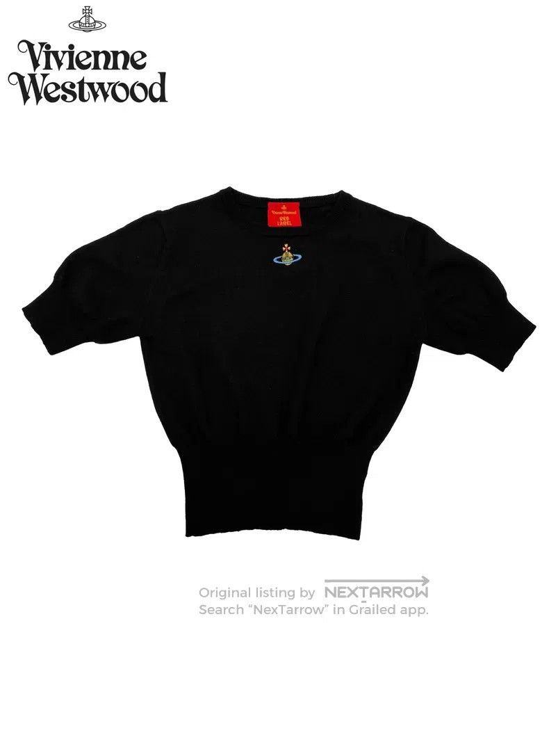 Vivienne Westwood Vivienne Westwood Black Saturn Embroidered Knit Short Slee Size M / US 6-8 / IT 42-44 - 1 Thumbnail