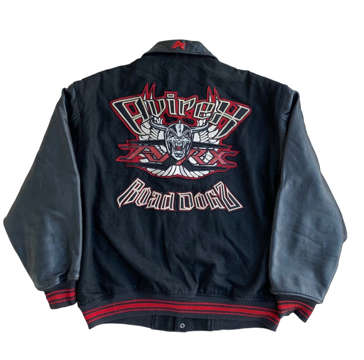 Avirex Vintage Avirex Road Dogz Wool Leather Sleeve Size US XL / EU 56 / 4 - 11 Thumbnail