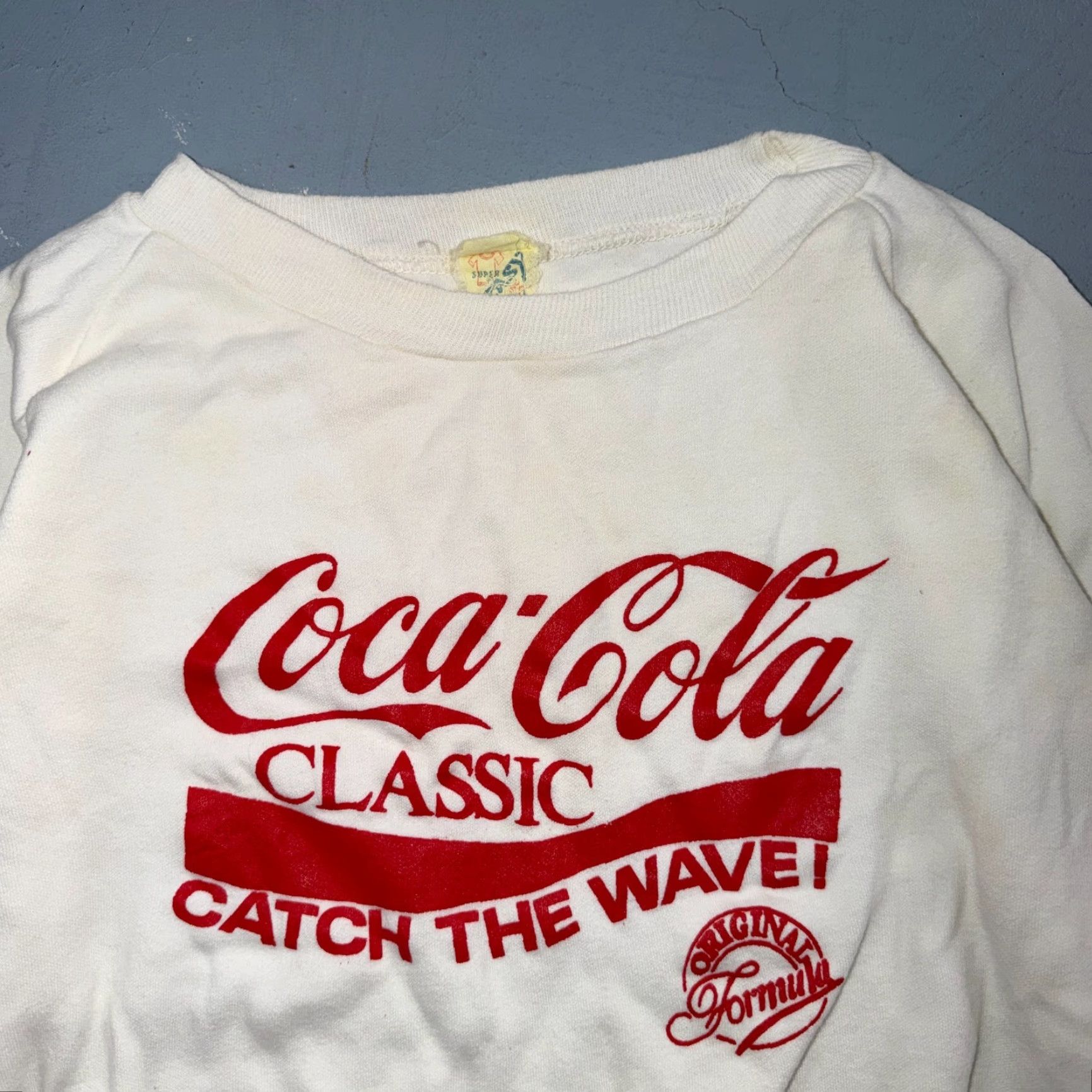 Vintage VINTAGE Coca-Cola Sweatshirt Crewneck Men L White 80s USA Graphic Print Pullover Size US L / EU 52-54 / 3 - 2 Thumbnail
