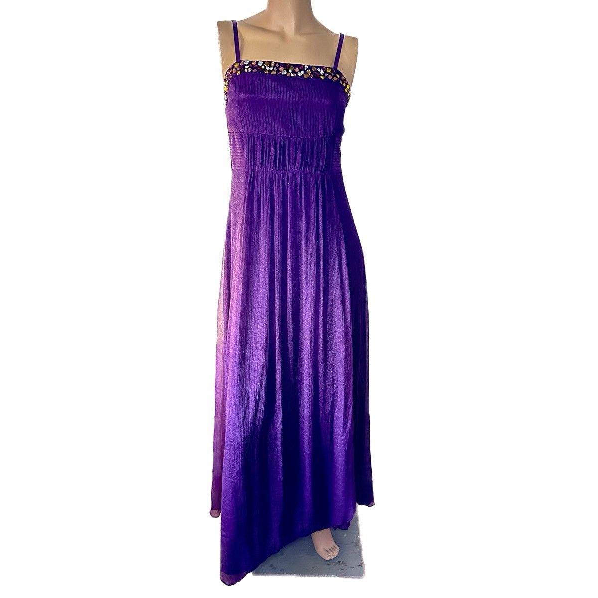 Other Vintage Beaded Metallic Princess Maxi Gown Slip Shawl 38 Size XS / US 0-2 / IT 36-38 - 1 Thumbnail