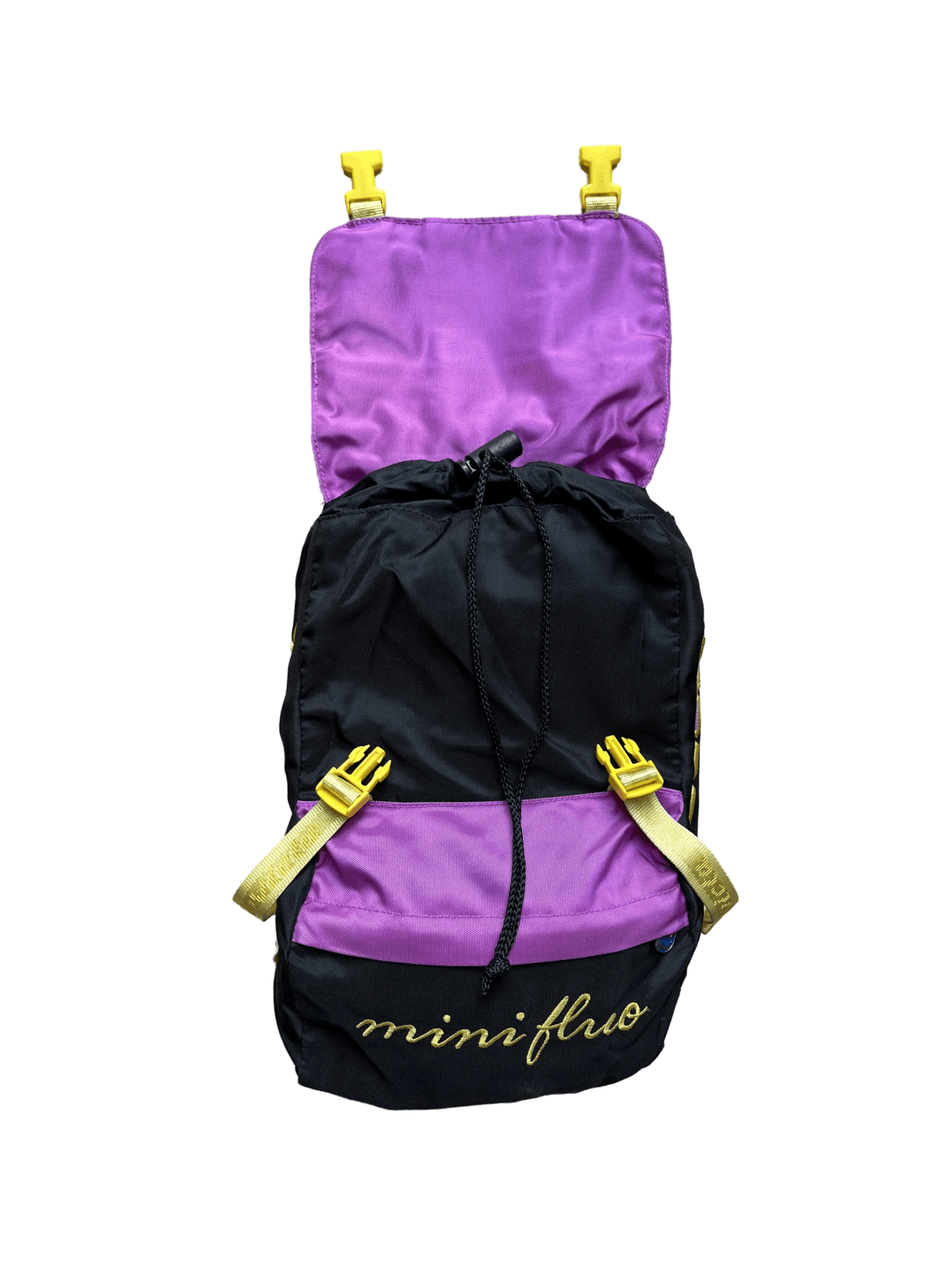 Invicta 90s Invicta Mini Fluo Purple Yellow Day Hiking School Bag Size ONE SIZE - 3 Thumbnail
