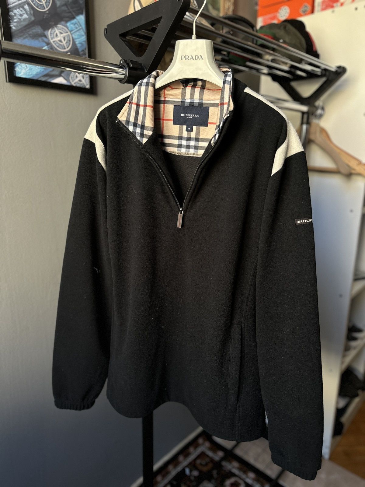 Burberry × Vintage BURBERRY GOLF HALF ZIPPER JACKET Size US XL / EU 56 / 4 - 1 Thumbnail