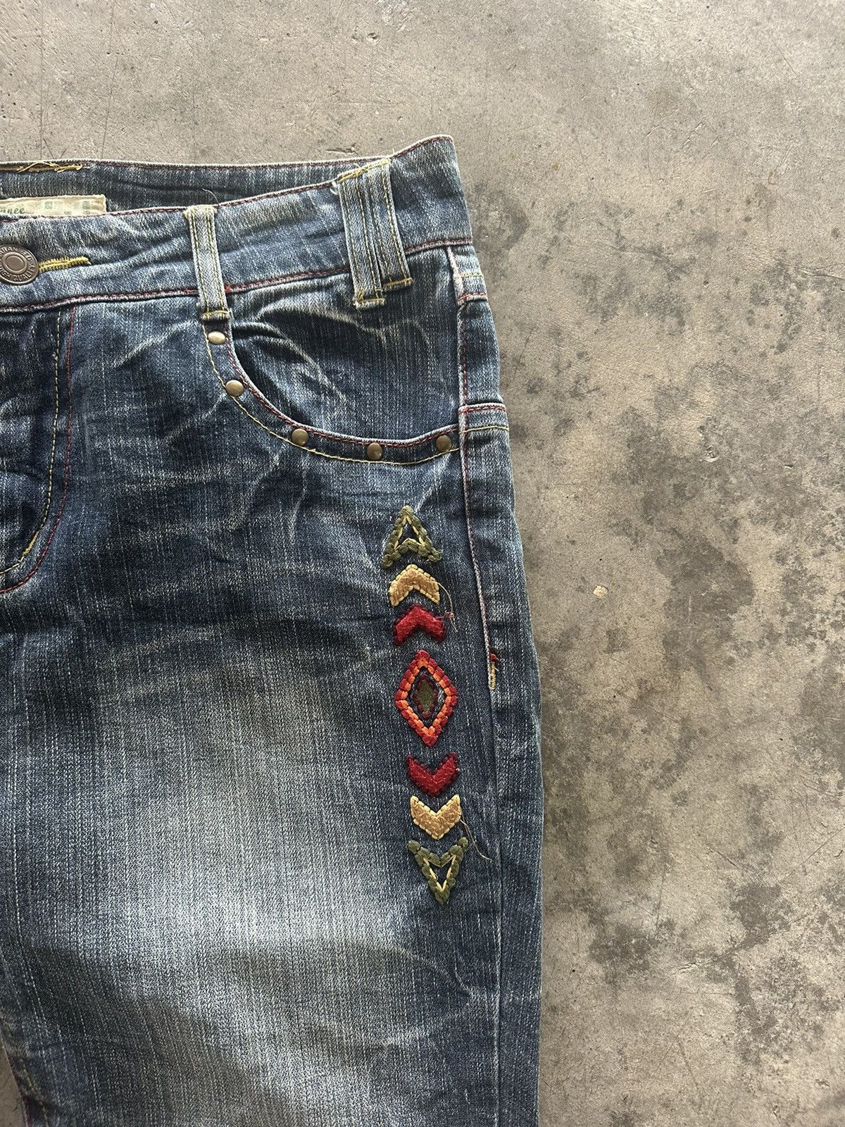 If Six Was Nine × Japanese Brand × Le Grande Bleu (L.G.B.) Flared Japanese Jeans Whisker Wash Size US 33 - 4 Thumbnail