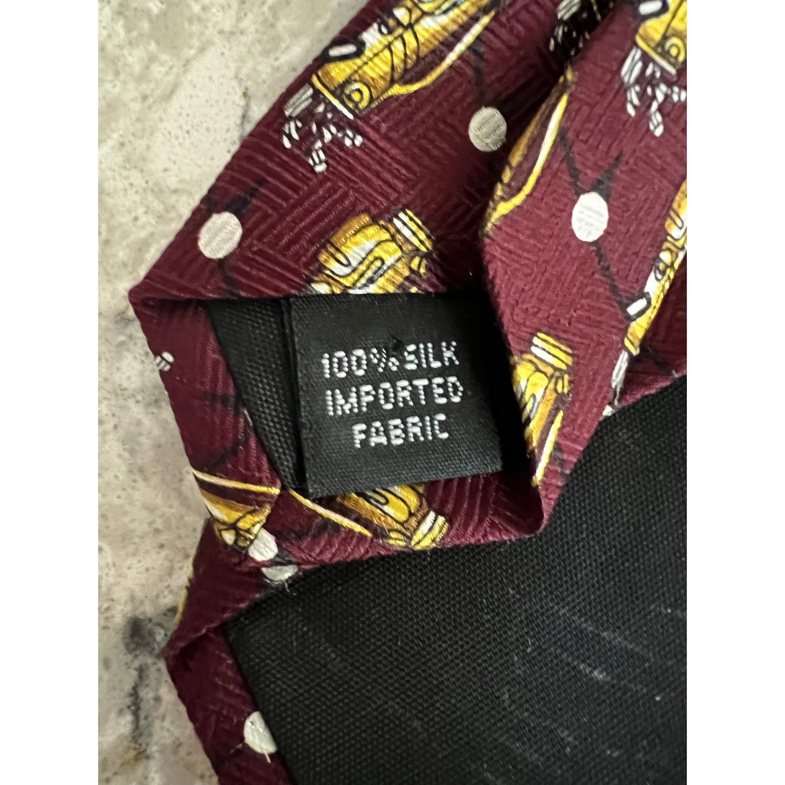 Vintage Vintage Golf Themed 100% Silk Neck Tie Red Gold Golf Bag Size ONE SIZE - 5 Thumbnail