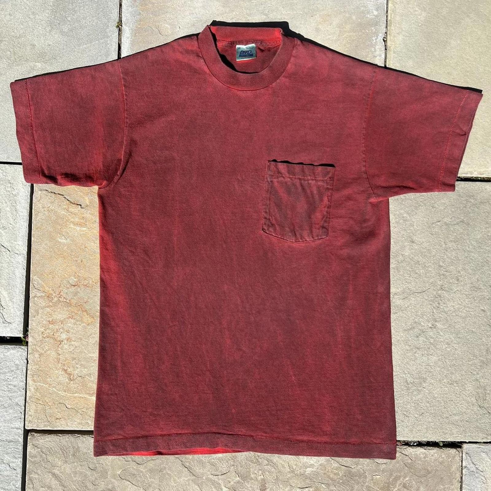 Vintage Overdyed Vintage Black Red Single Stitch Pocket T-shirt Size US M / EU 48-50 / 2 - 1 Thumbnail