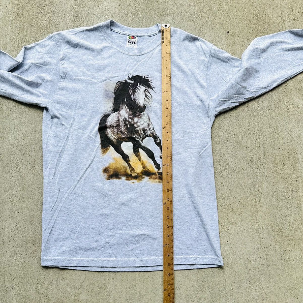 Fruit Of The Loom Vintage Equestrian T Shirt Y2K FOTL Horse Cowboy Art Size US L / EU 52-54 / 3 - 5 Thumbnail