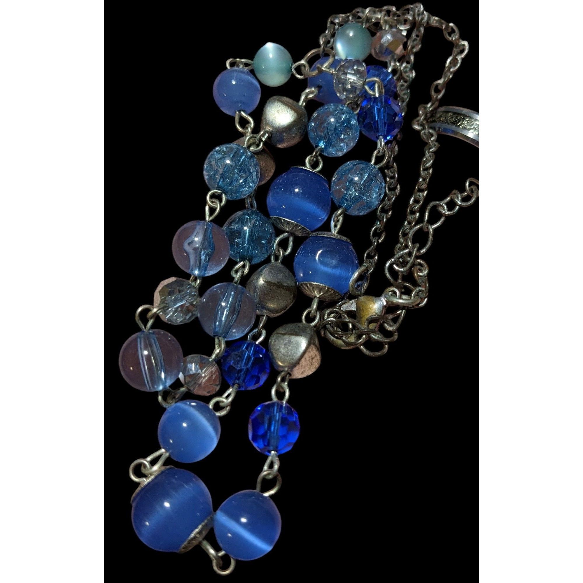 Other Retro Beachy Multilayer Blue And Silver Beaded Necklace Size ONE SIZE - 3 Thumbnail