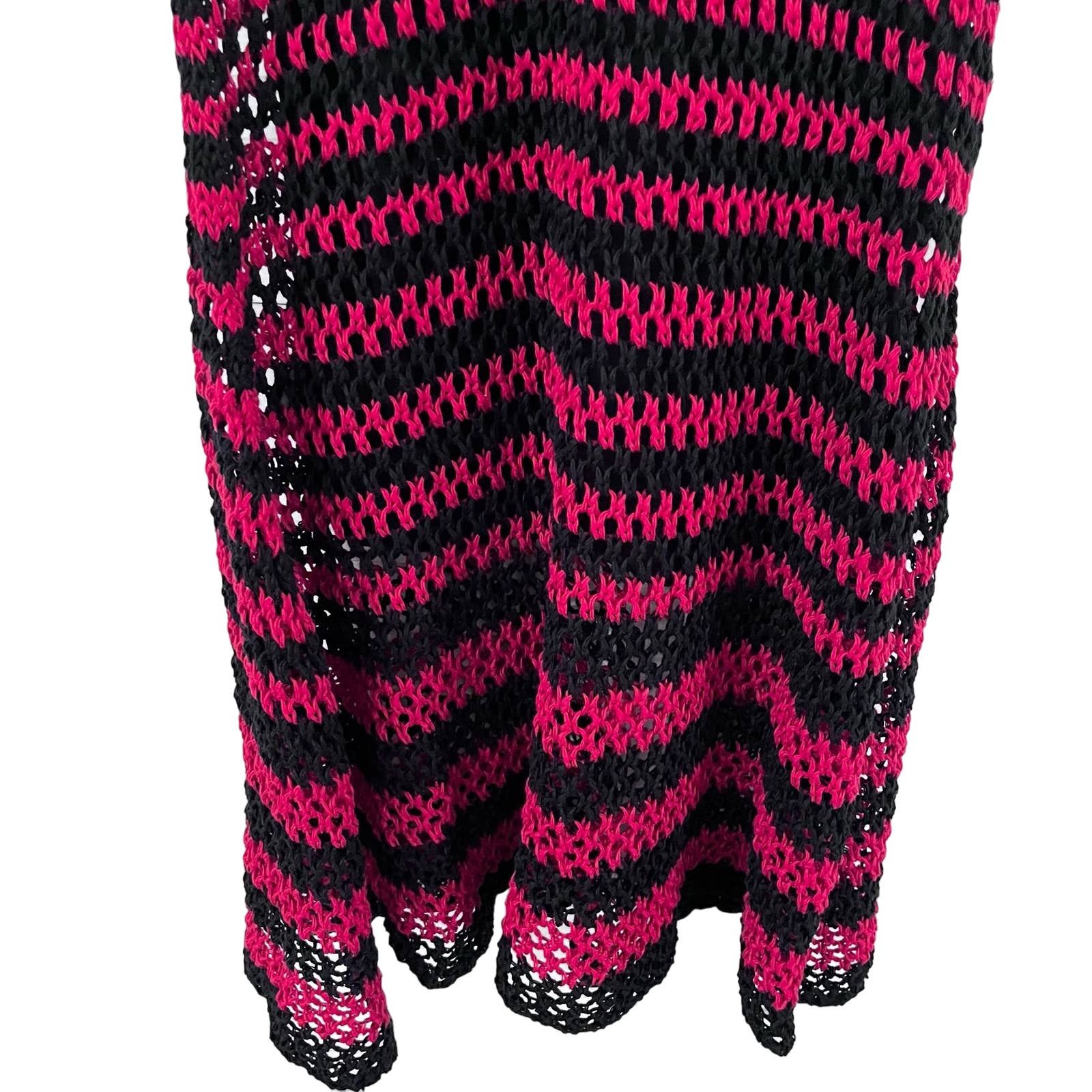 Zara Zara Studio Red Black Linen Maxi Long Knit Crochet Dress Size M / US 6-8 / IT 42-44 - 14 Thumbnail