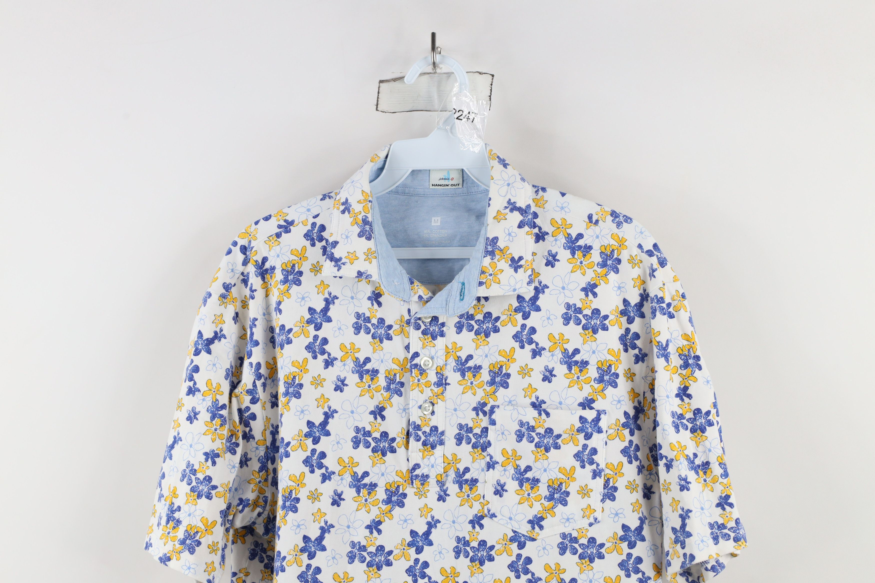 Vintage × johnnie-O Johnnie O Floral Flower All Over Print Stretch Polo Shirt Size US M / EU 48-50 / 2 - 2 Thumbnail