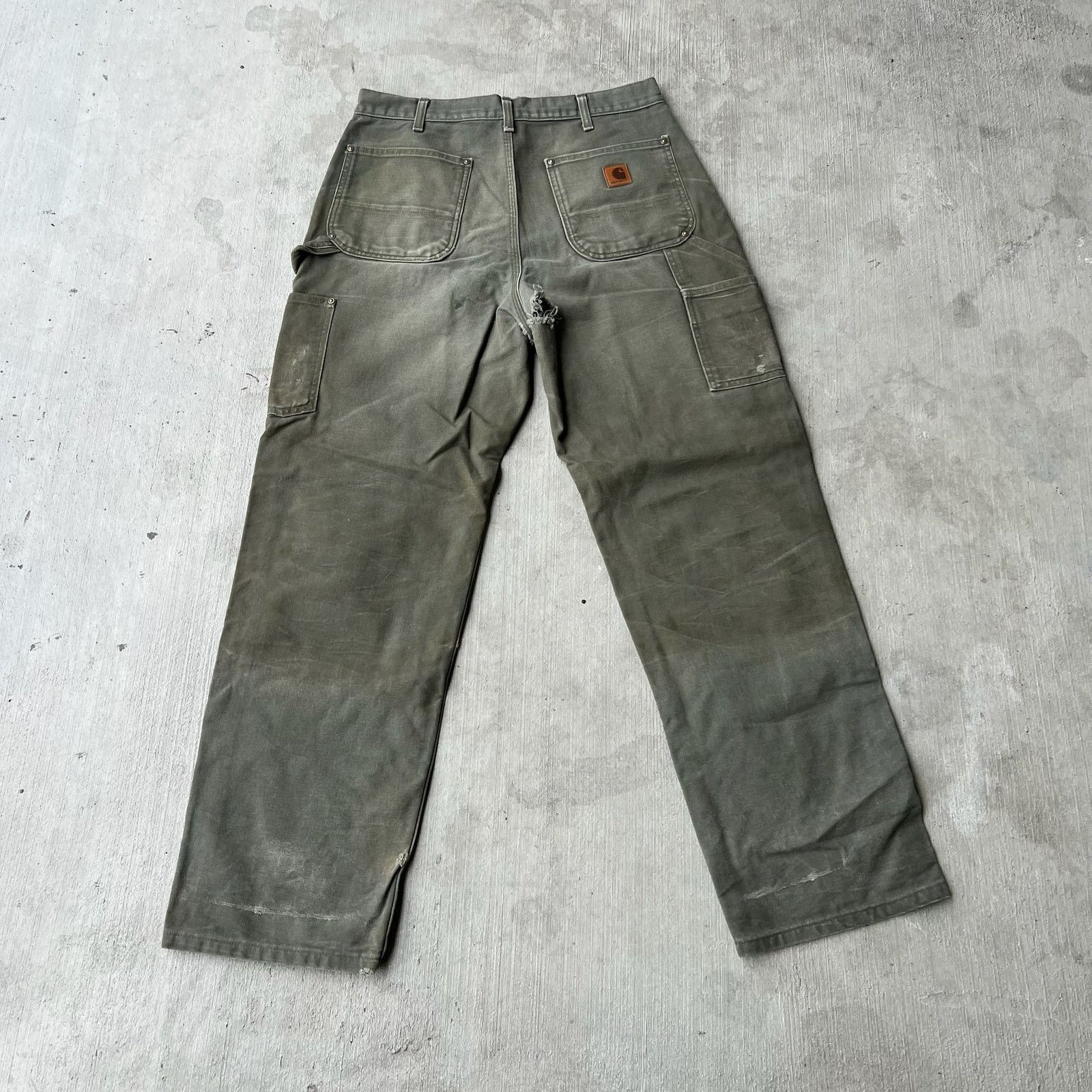 Carhartt × Vintage Carhartt MOS green double knee work wear carpenter pants Size US 33 - 7 Thumbnail