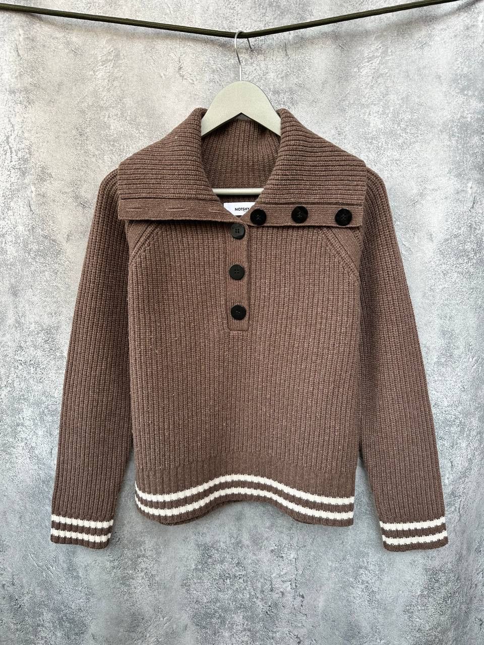 Other NotShy Cashmere Ribbed Knit Wool Sweater Striped Button Size S / US 4 / IT 40 - 2 Thumbnail