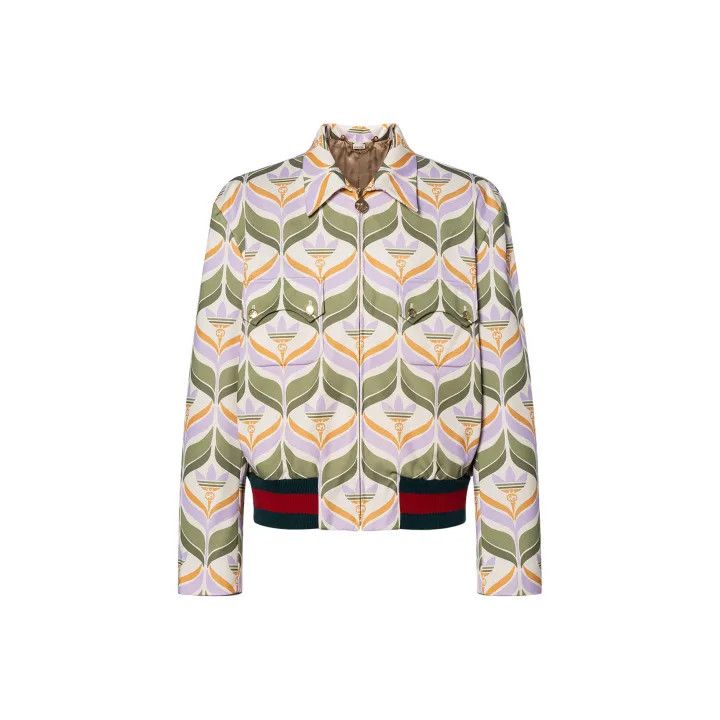 Gucci Gucci x Adidas Green Patterned Jacket Size US M / EU 48-50 / 2 - 1 Thumbnail