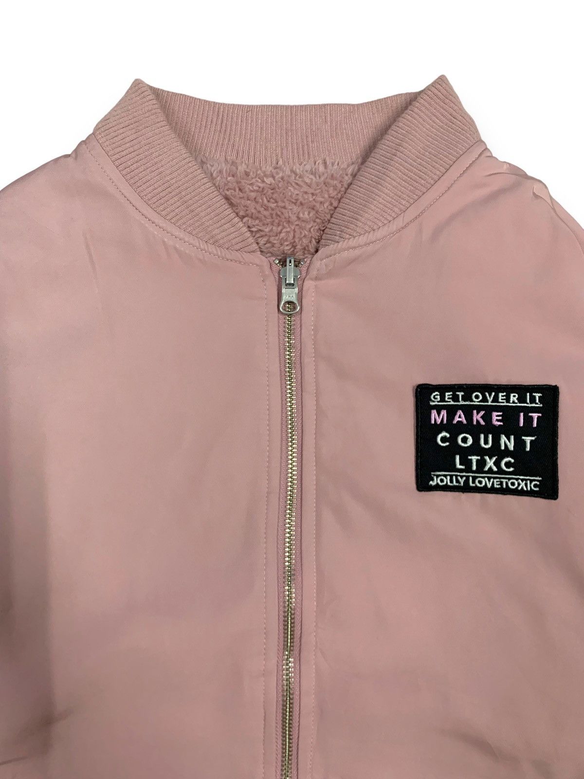 Hysteric Glamour Japanese Love Toxic Pink Reversible Fleece Bomber Jacket Size L / US 10 / IT 46 - 6 Thumbnail