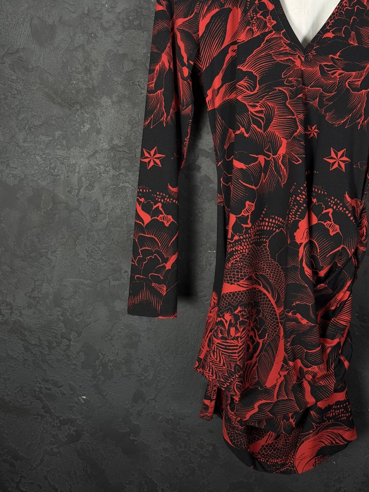 Just Cavalli JUST CAVALLI RED ORIENTAL PRINT MINI DRESS Size M / US 6-8 / IT 42-44 - 6 Thumbnail