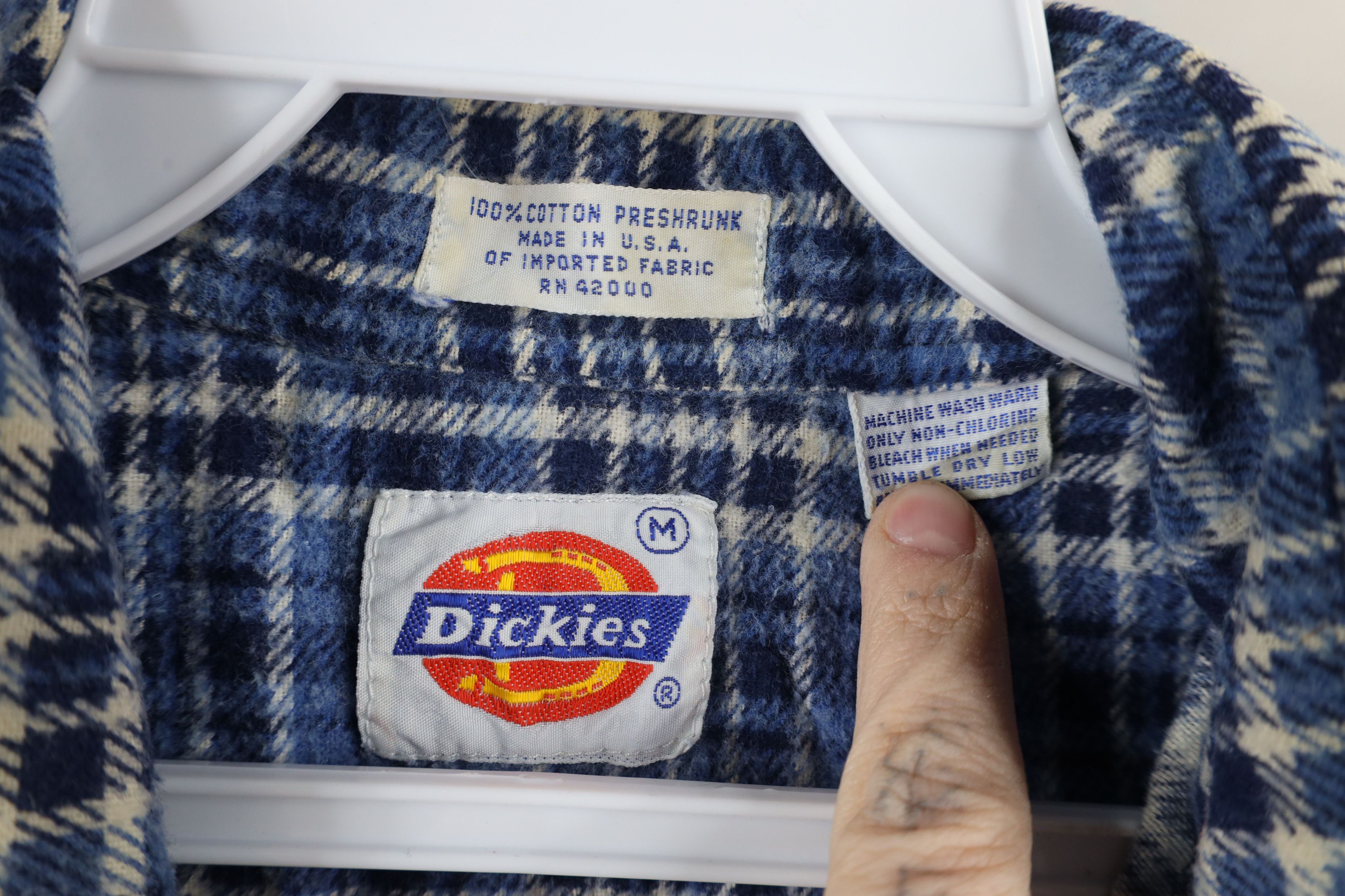 Dickies × Vintage Vintage 70s Dickies Flannel Collared Button Shirt Plaid USA Size US M / EU 48-50 / 2 - 8 Thumbnail