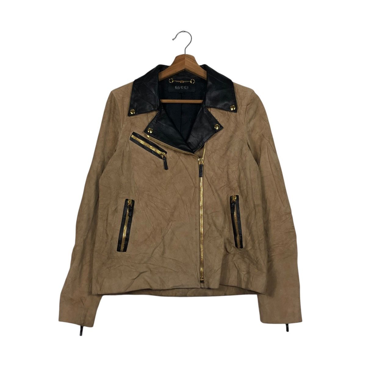 pig skin biker leather jacket