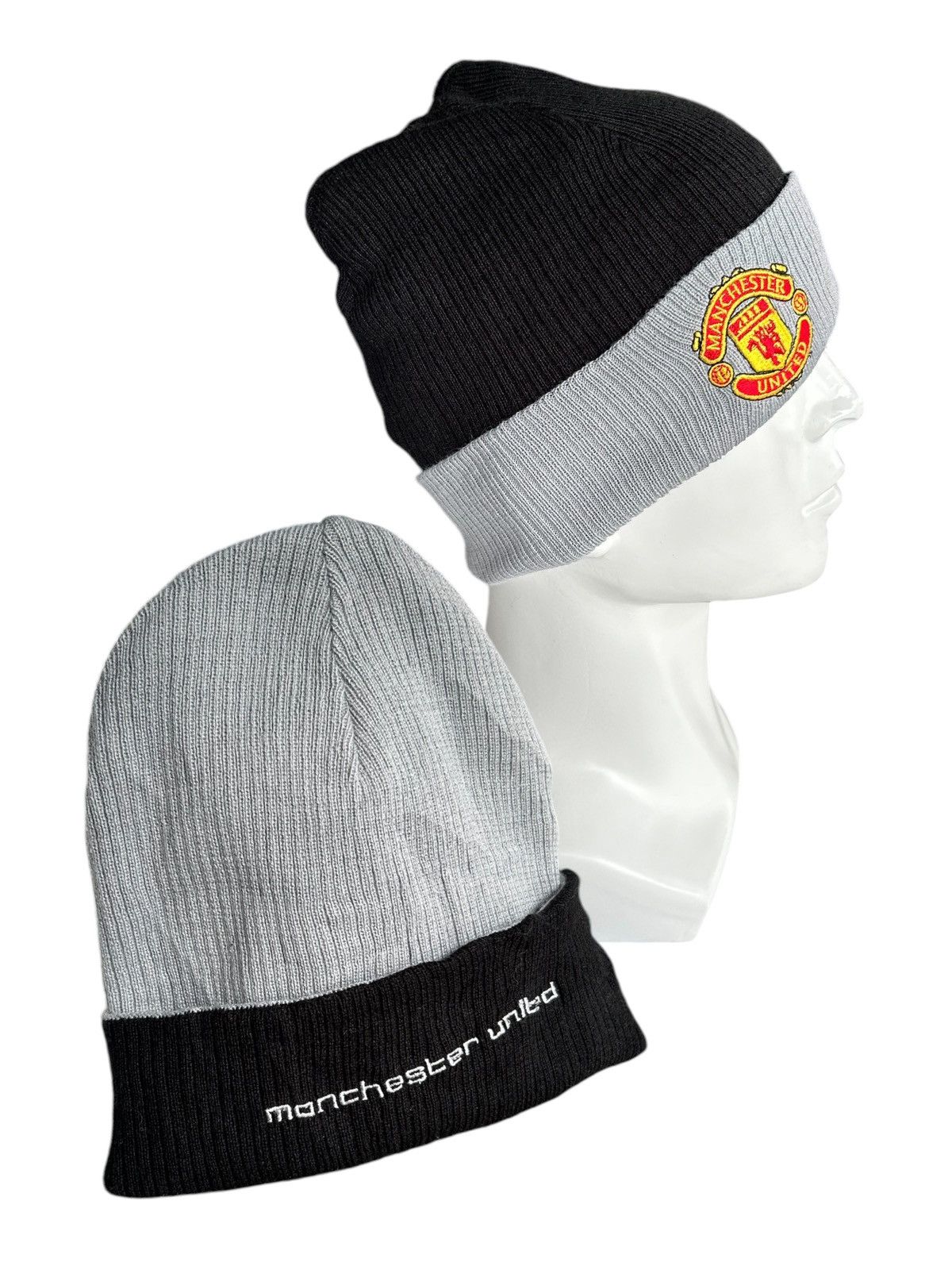 Japanese Brand × Vintage Vintage Reversible Manchester United Nike Beanie Hats☠️ Size ONE SIZE - 1 Thumbnail