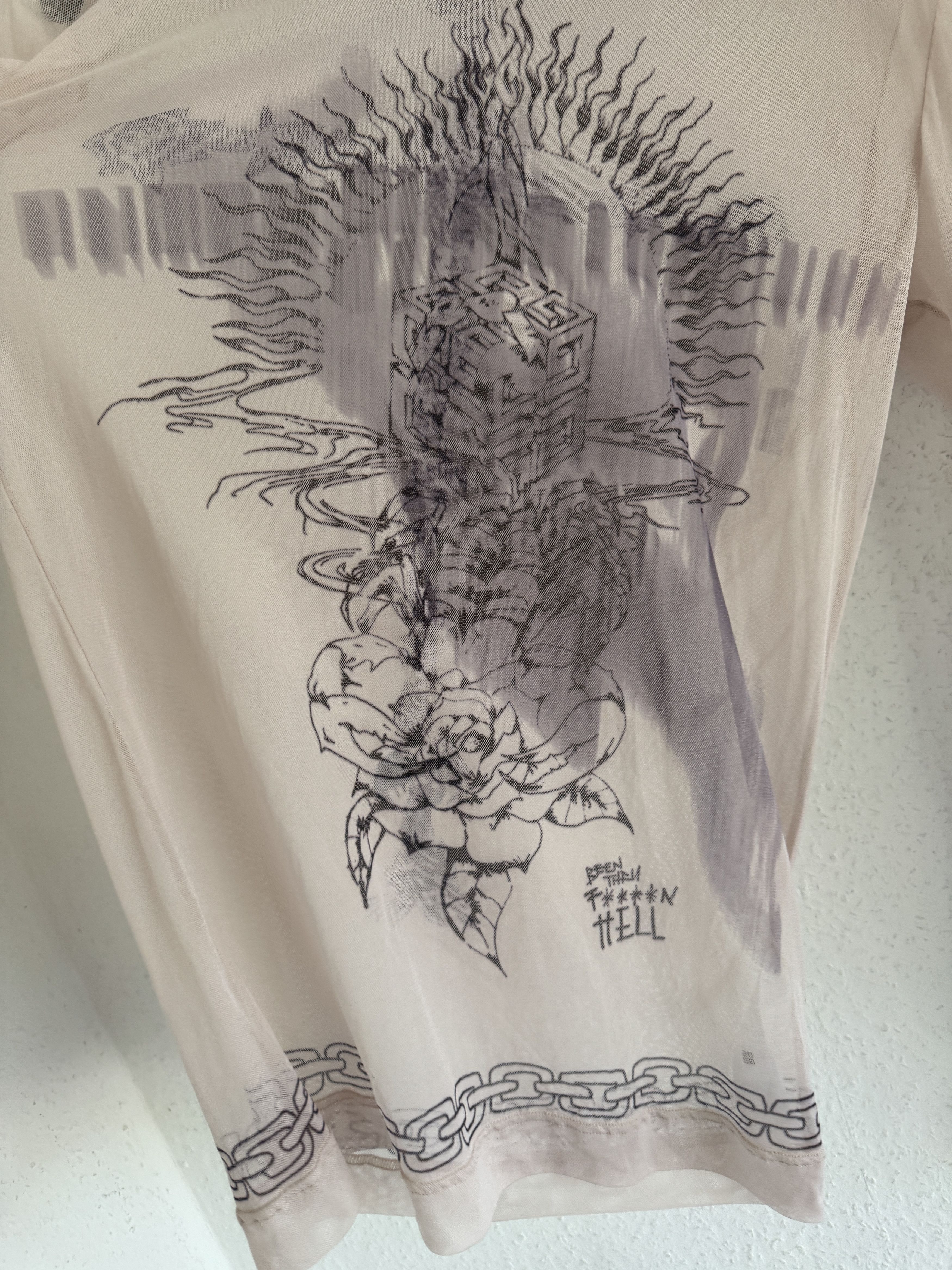 Givenchy sheer long-sleeve tattoo-print t-shirt Size US S / EU 44-46 / 1 - 6 Thumbnail