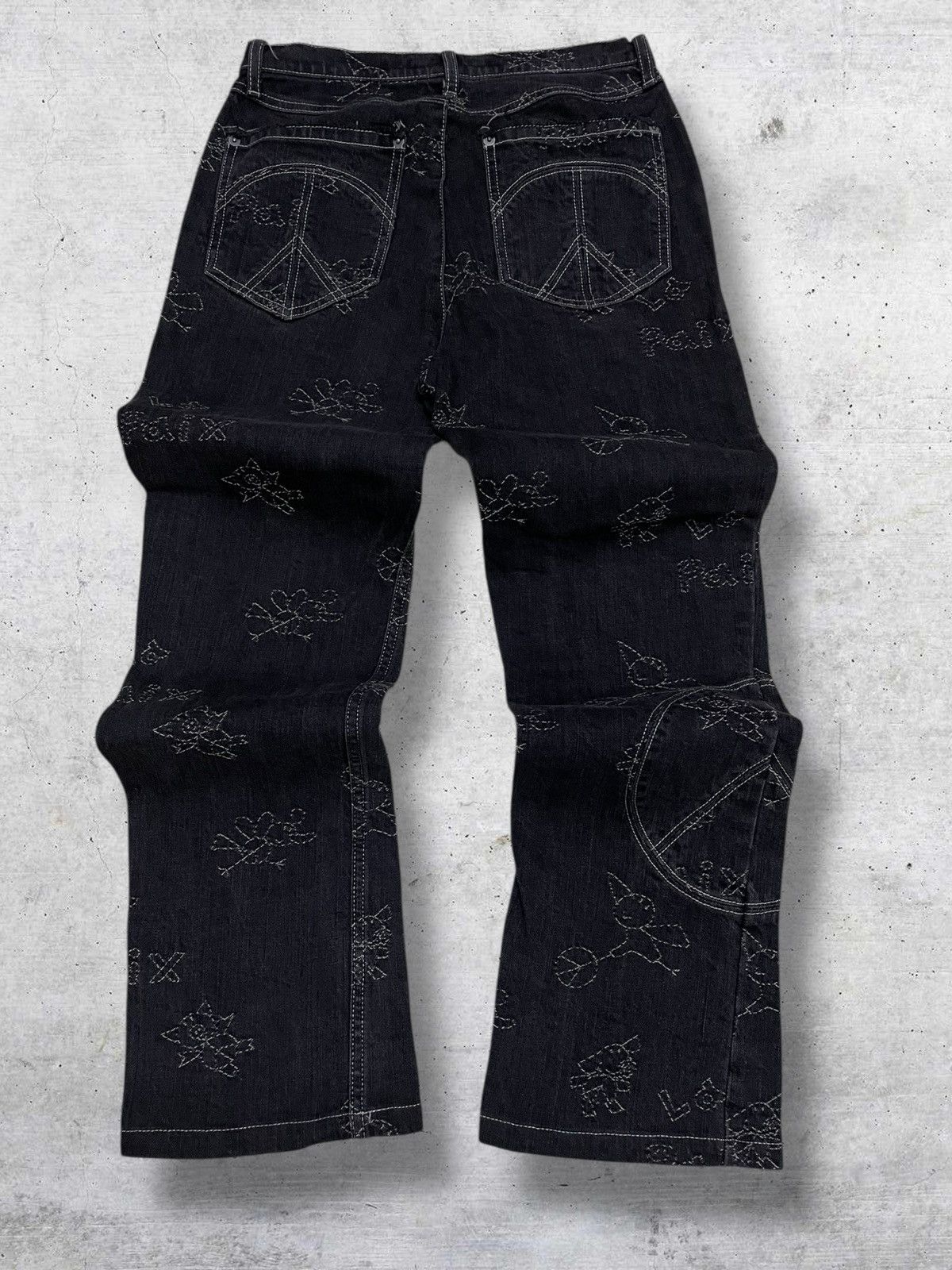 Hysteric Glamour VINTAGE OLLEBOREBLA OG JAPAN DESIGNER STREETWEAR PEACE DENIM Size US 27 - 8 Thumbnail