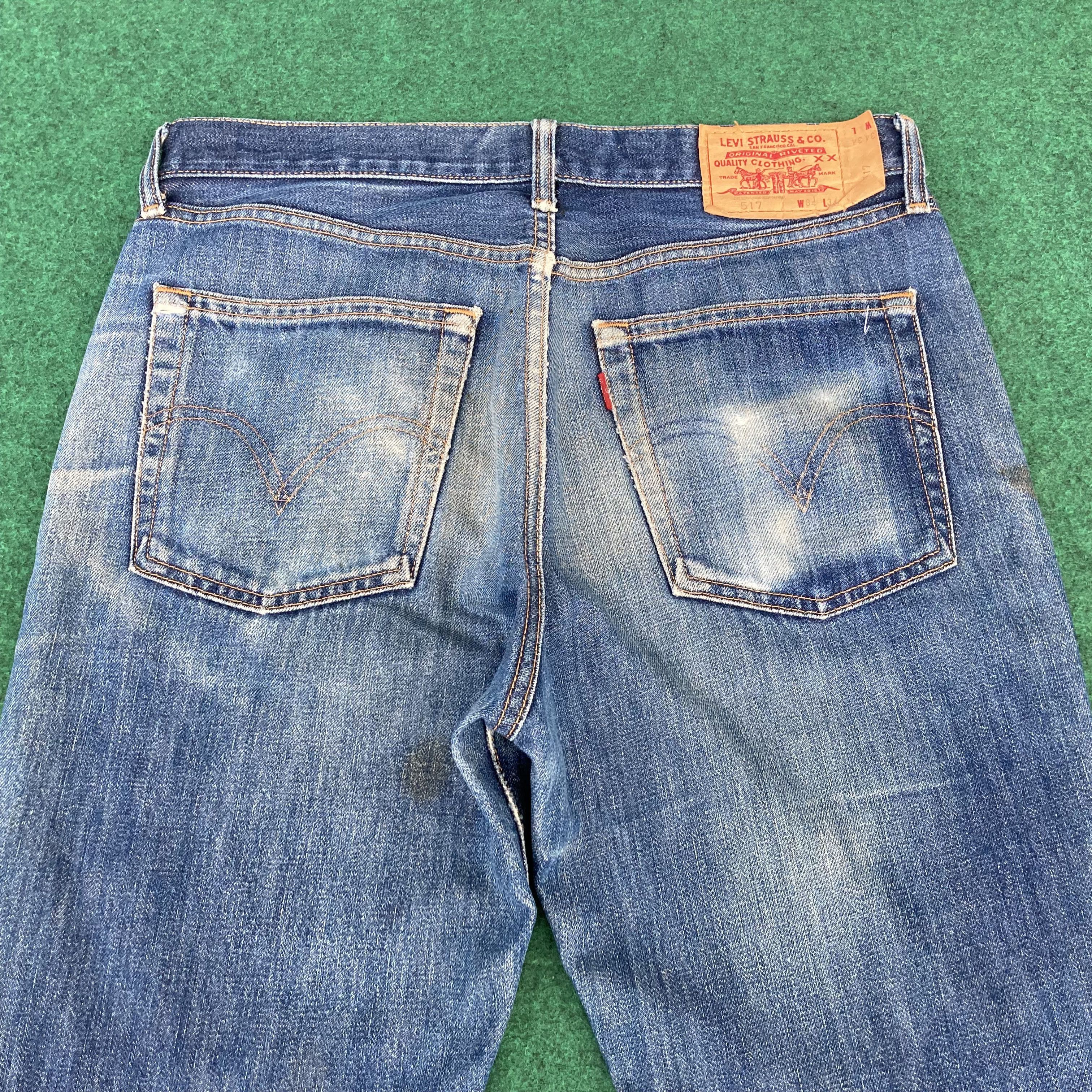 Levi's × Vintage Vtg Levis 517 Ripped Denim Bootcut Flared Sz 33 Jeans Size US 33 - 11 Thumbnail