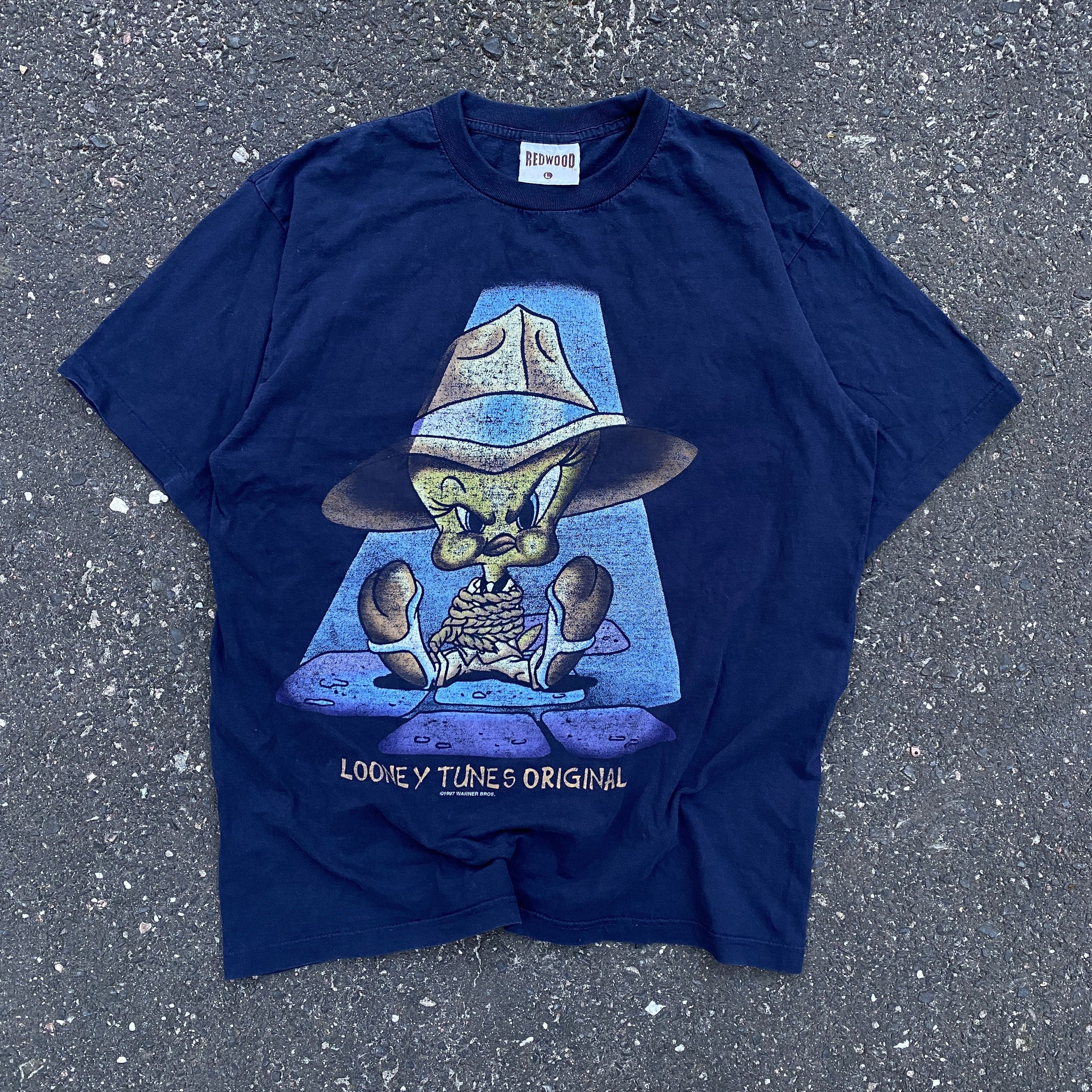 Vintage × Warner Bros Vtg 1997 warner bros looney tunes tweety navy t-shirt - L Size US L / EU 52-54 / 3 - 1 Thumbnail