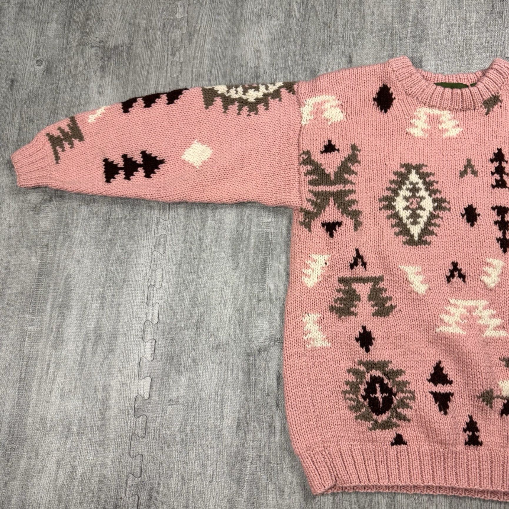 Pinko VINTAGE Outback Red Southwestern Geometric Crewneck Sweater M Pink/Neutrals Womens Size M / US 6-8 / IT 42-44 - 4 Thumbnail