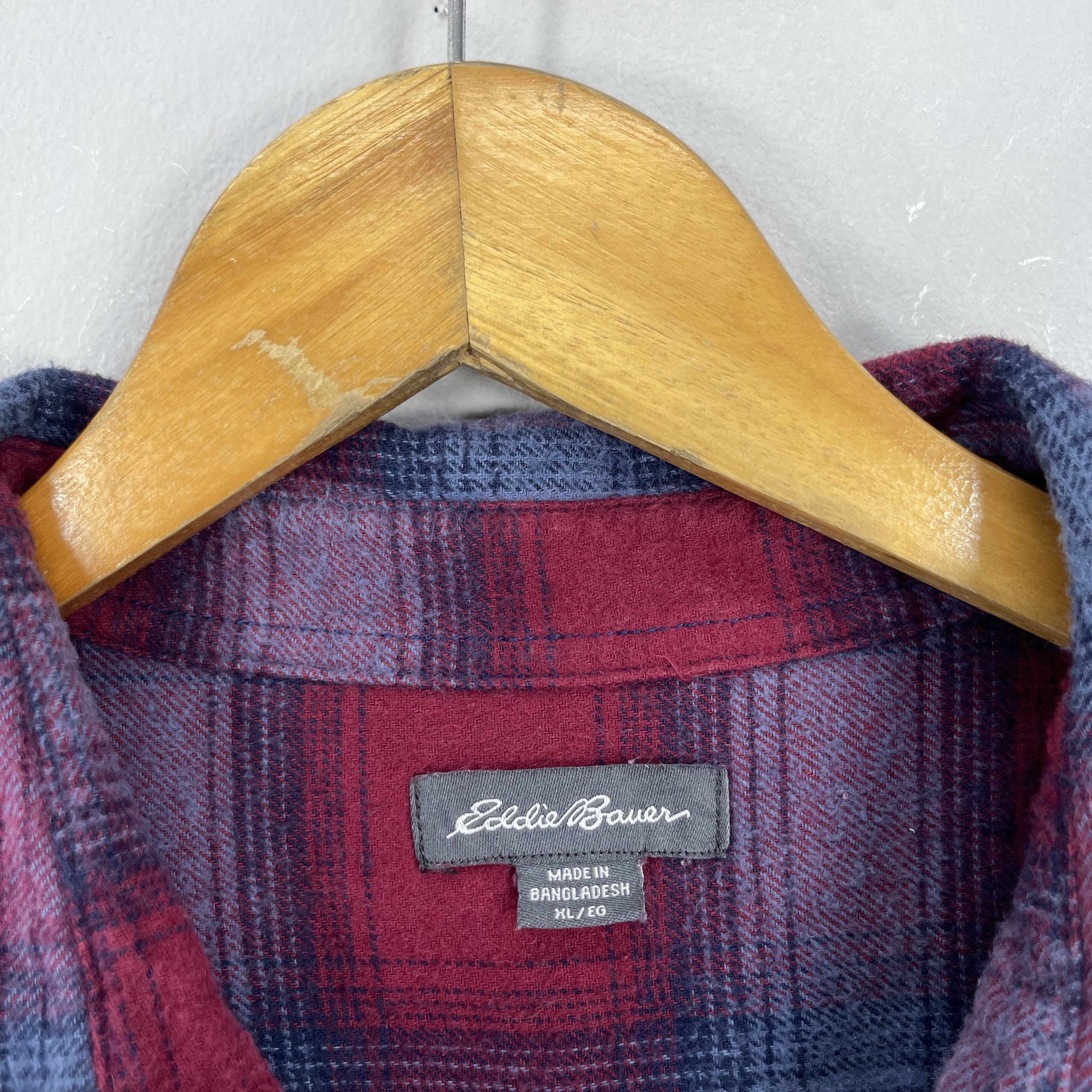 Eddie Bauer Vintage EDDIE BAUER Plaid Shadow Red/Blue Tartan Flannel Size US XL / EU 56 / 4 - 5 Thumbnail