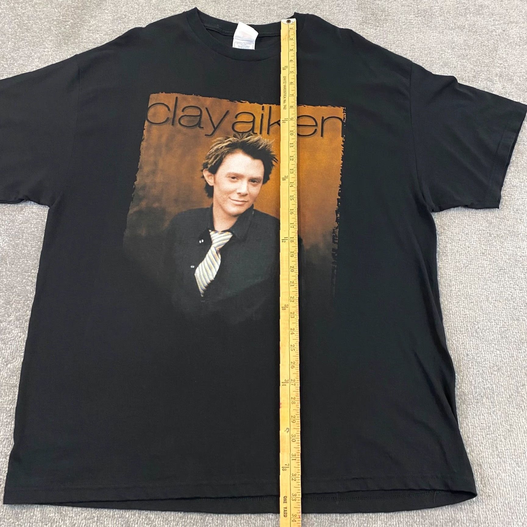 Vintage VINTAGE CLAY AIKEN 2004 Tour Shirt Mens 2XL Black Graphic Music Tee S/S Size US XXL / EU 58 / 5 - 6 Thumbnail