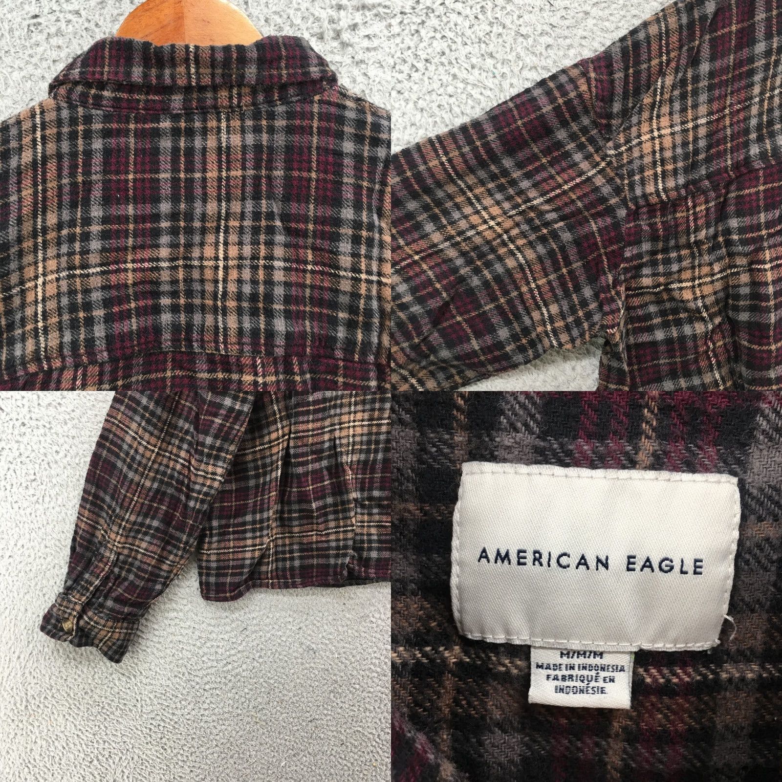 American Eagle Outfitters American Eagle Outfitters Shirt Womens Medium Button-Up Collared Multicolor Long Sleeve Casual Plaid Size M / US 6-8 / IT 42-44 - 9 Thumbnail