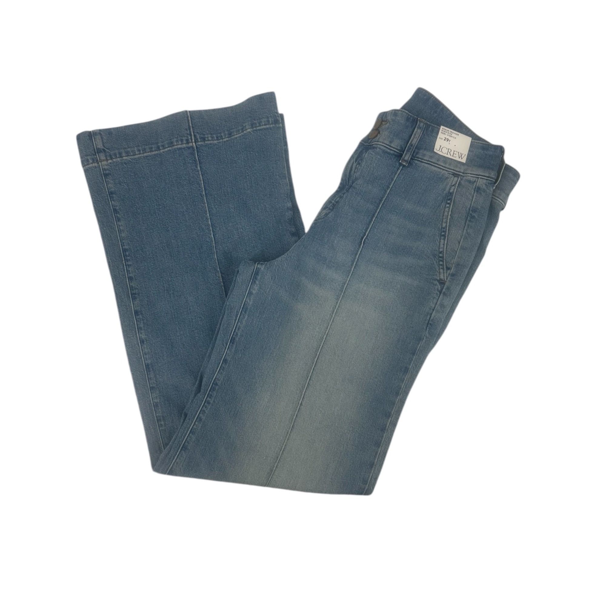 J.Crew J. Crew Women High Rise Denim Trouser Jeans 29T Tall Wide Le Size 29" - 8 Thumbnail