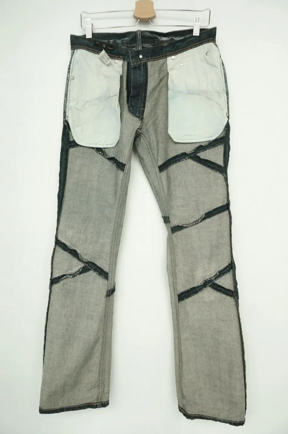 Japanese Brand Rare Vintage EDGE RUPERT Patchwork Lowrise Jeans Size US 31 - 19 Thumbnail